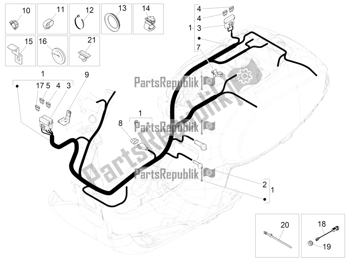 Toutes les pièces pour le Faisceau De Câbles Principal du Vespa LX 125 Iget 2022