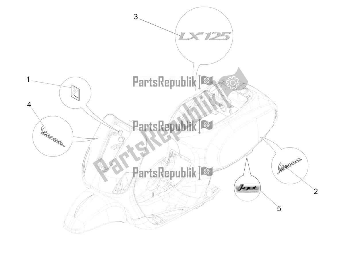 Toutes les pièces pour le Plaques - Emblèmes du Vespa LX 125 Iget 2022