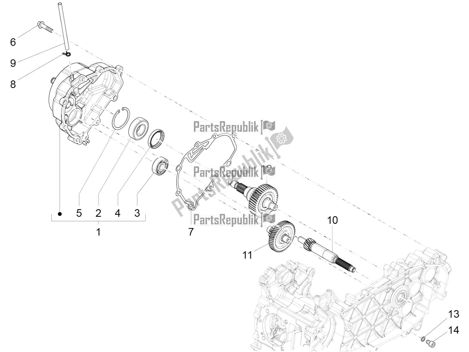 Toutes les pièces pour le Unité De Réduction du Vespa LX 125 Iget 2022