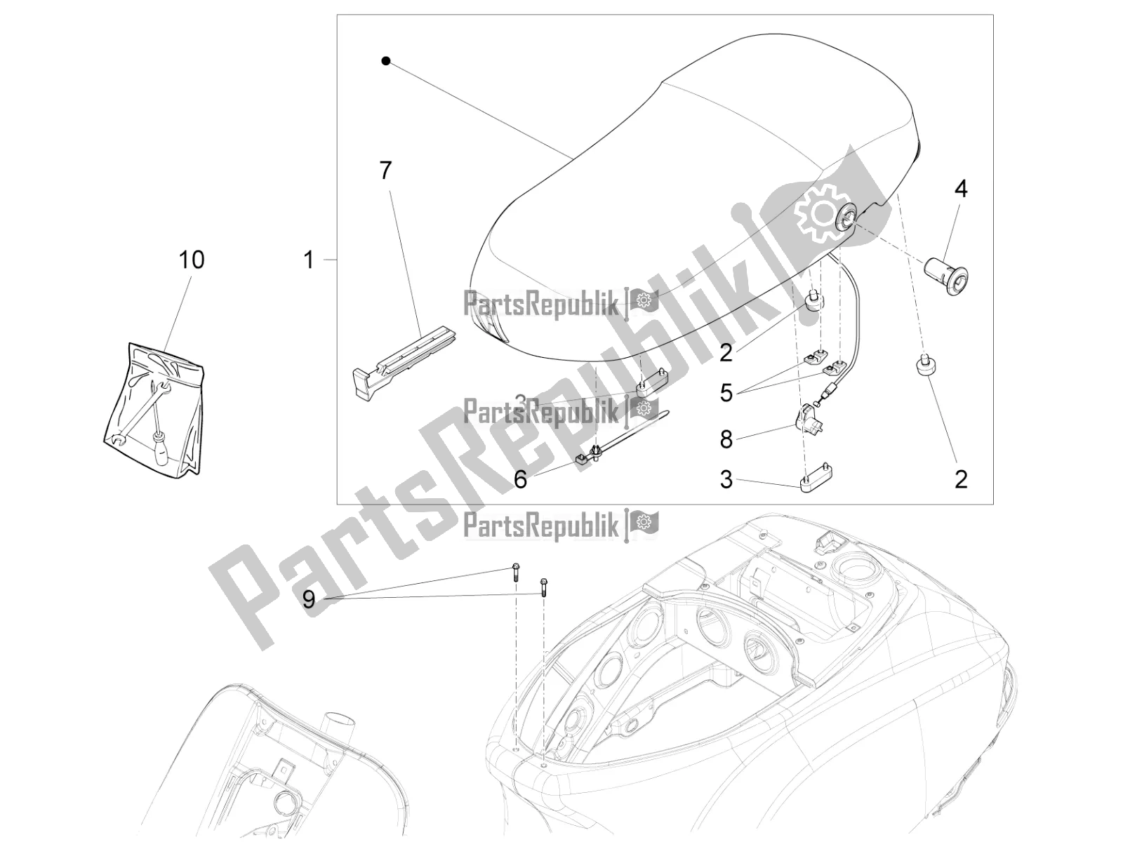 Todas las partes para Silla De Montar / Asientos de Vespa LX 125 Iget 2022