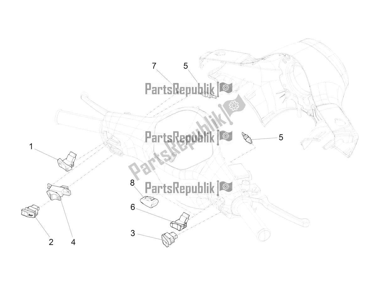 Toutes les pièces pour le Sélecteurs - Interrupteurs - Boutons du Vespa LX 125 Iget 2022