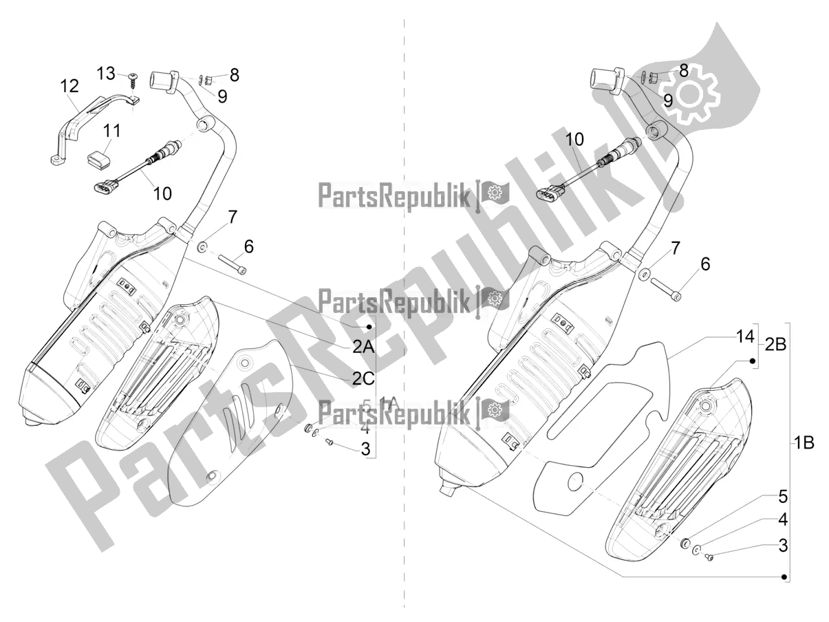 Toutes les pièces pour le Silencieux du Vespa LX 125 Iget 2022