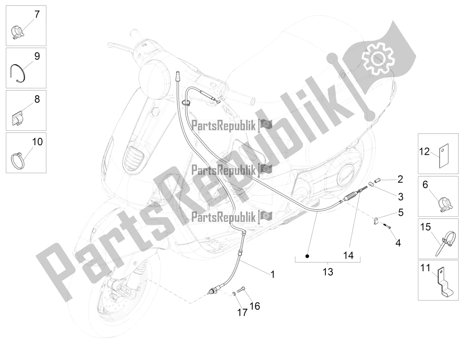 All parts for the Transmissions of the Vespa LX 125 Iget 2022