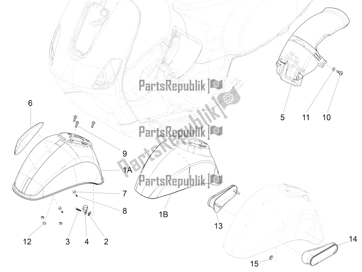 Toutes les pièces pour le Logement De Roue - Garde-boue du Vespa LX 125 Iget 2022