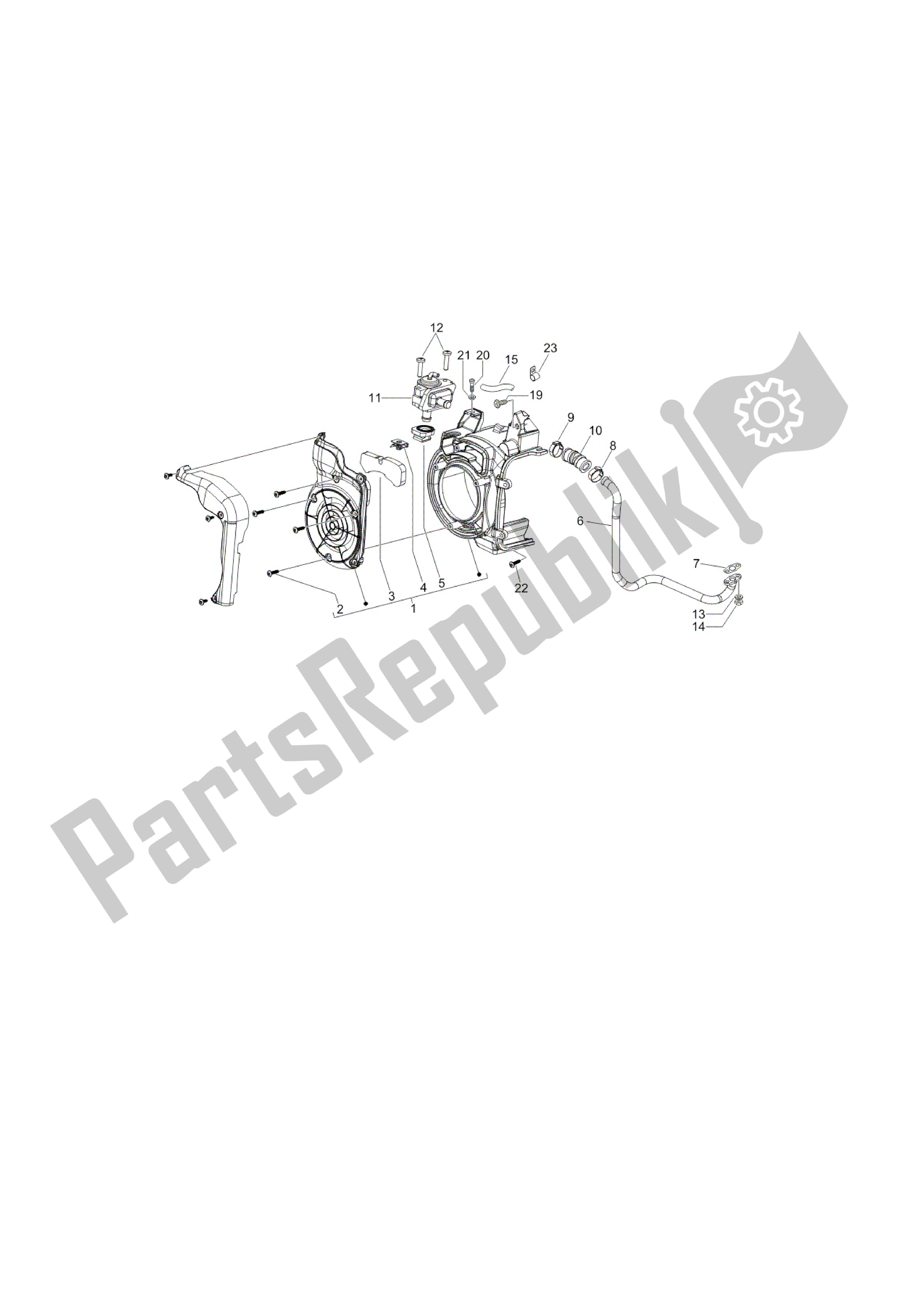 All parts for the Caja Aire Secundario of the Vespa LX 150 2005 - 2006