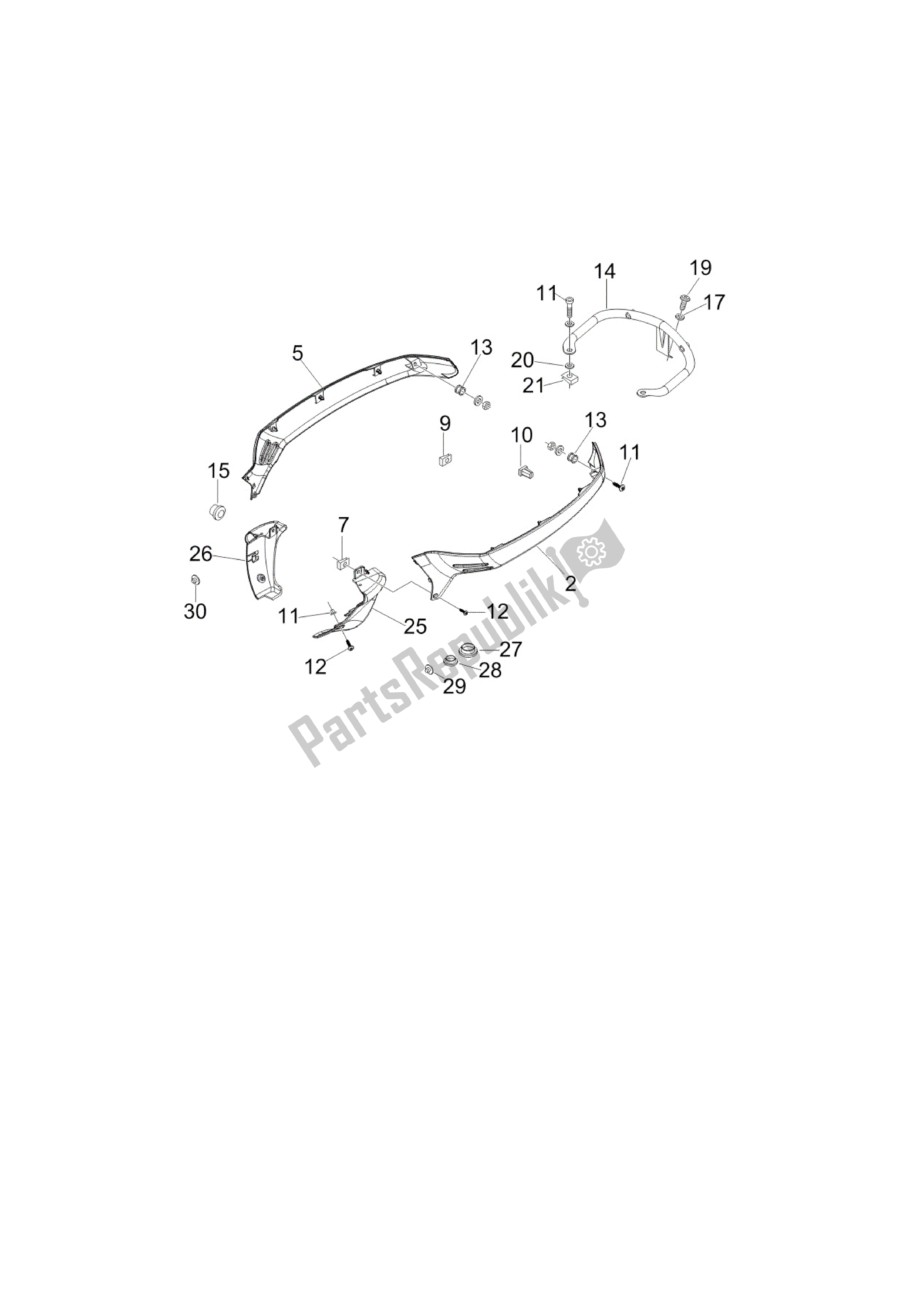 All parts for the Cubiertas Laterales - Spoiler of the Vespa LX 150 2005 - 2006