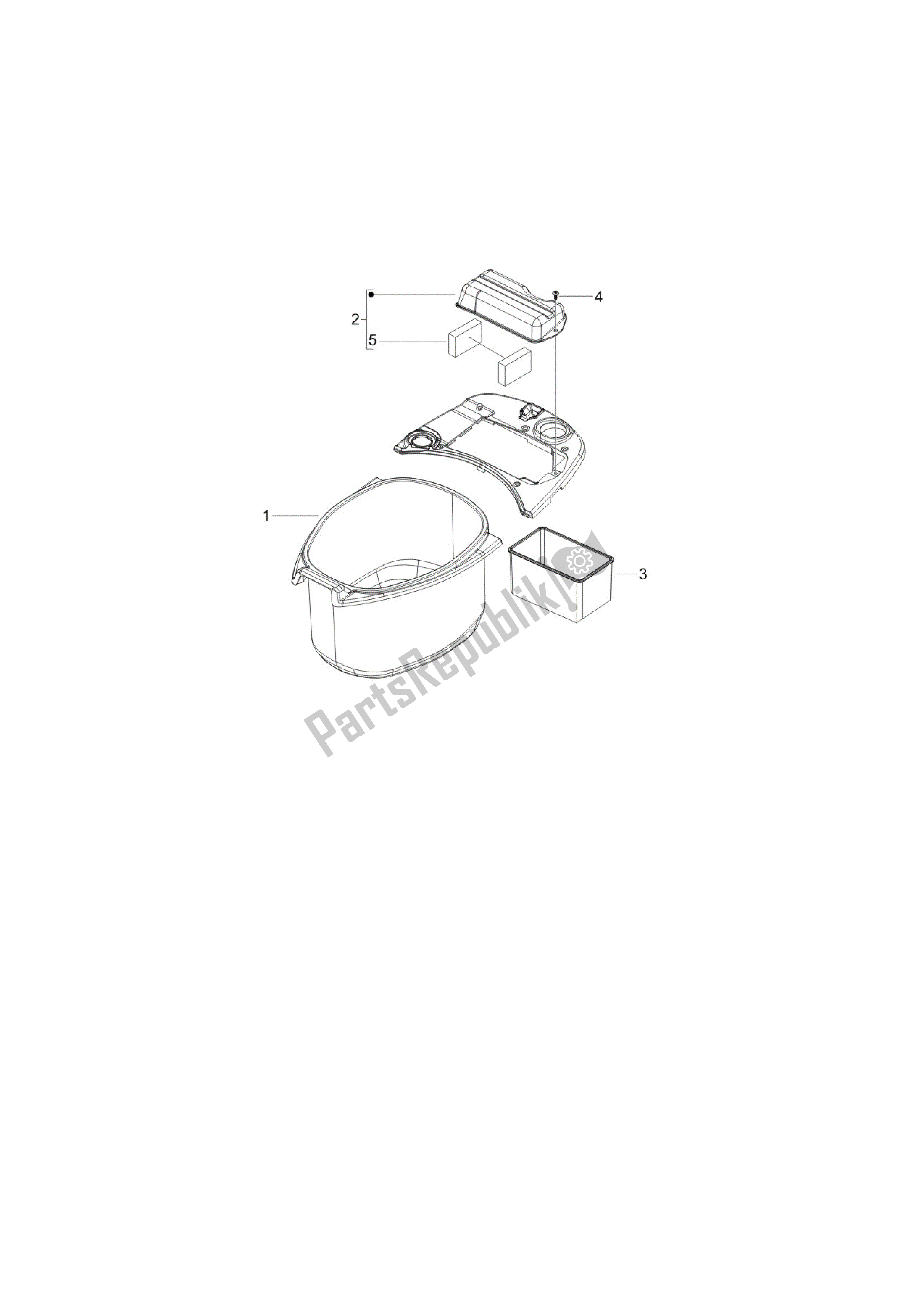 Tutte le parti per il Alojamiento Casco - Parte Debajo Sillìn del Vespa LX 150 2005 - 2006