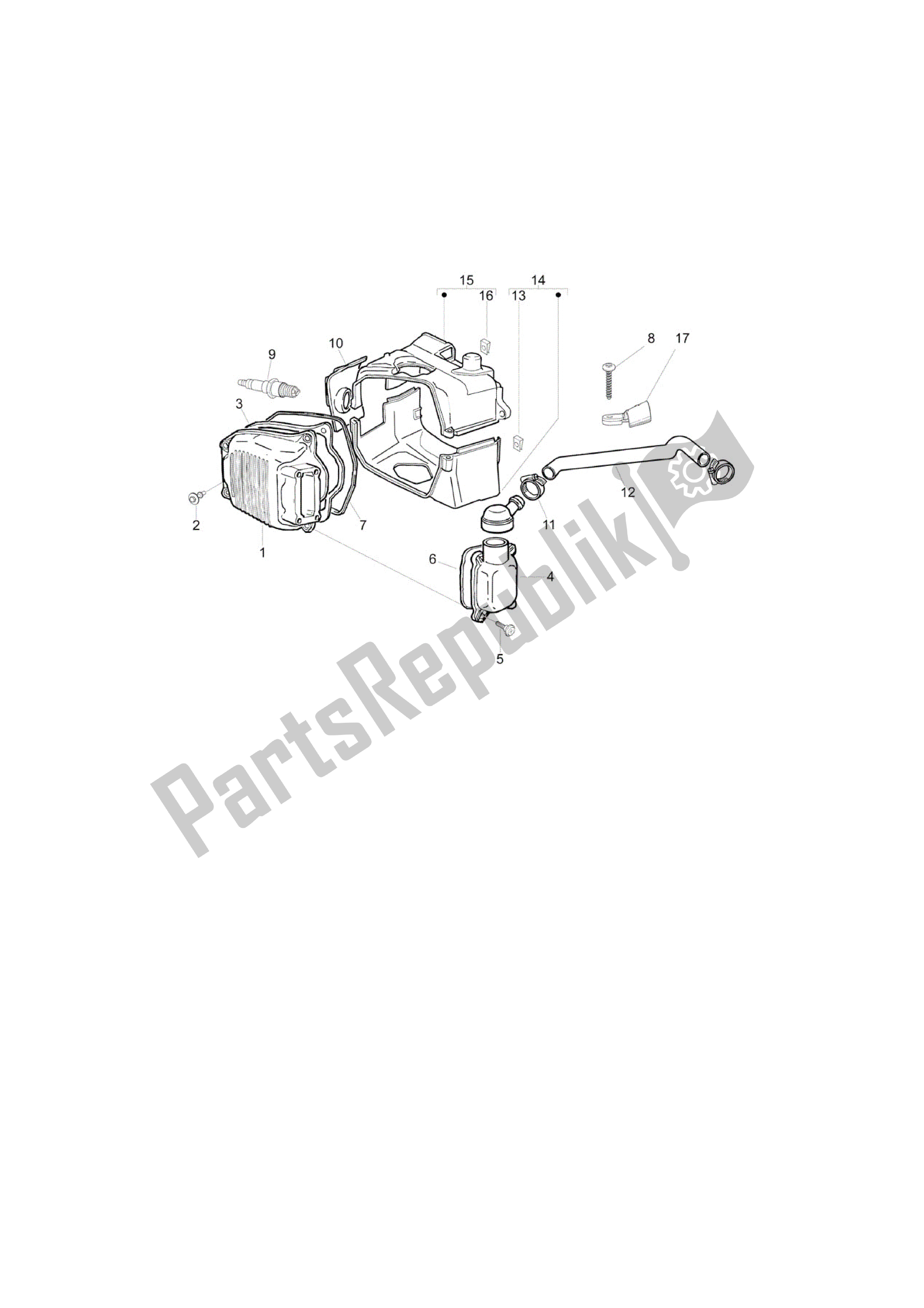 Alle onderdelen voor de Tapa Culata van de Vespa LX 150 2010 - 2012