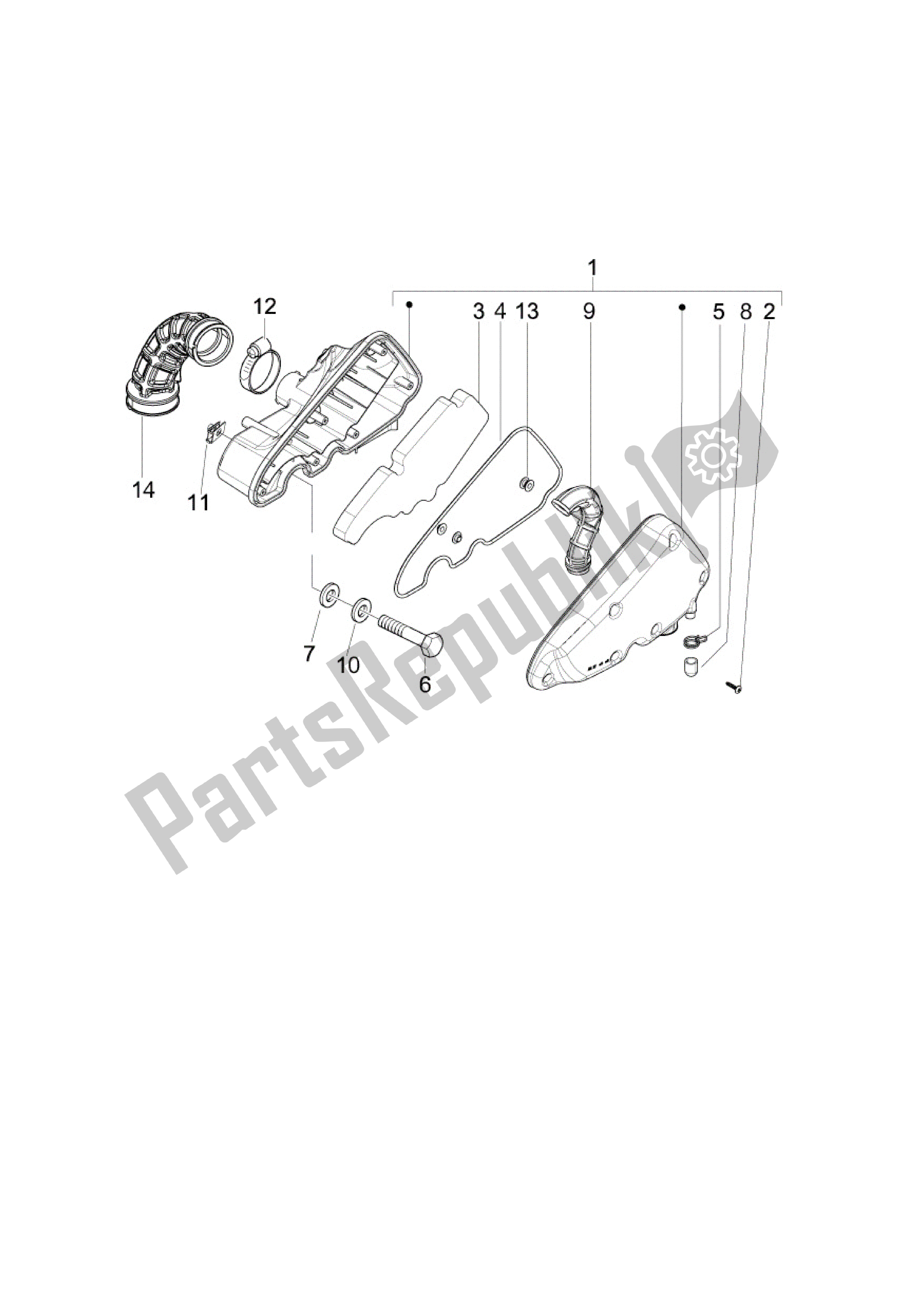 Alle onderdelen voor de Filtro De Aire van de Vespa LX 150 2010 - 2012