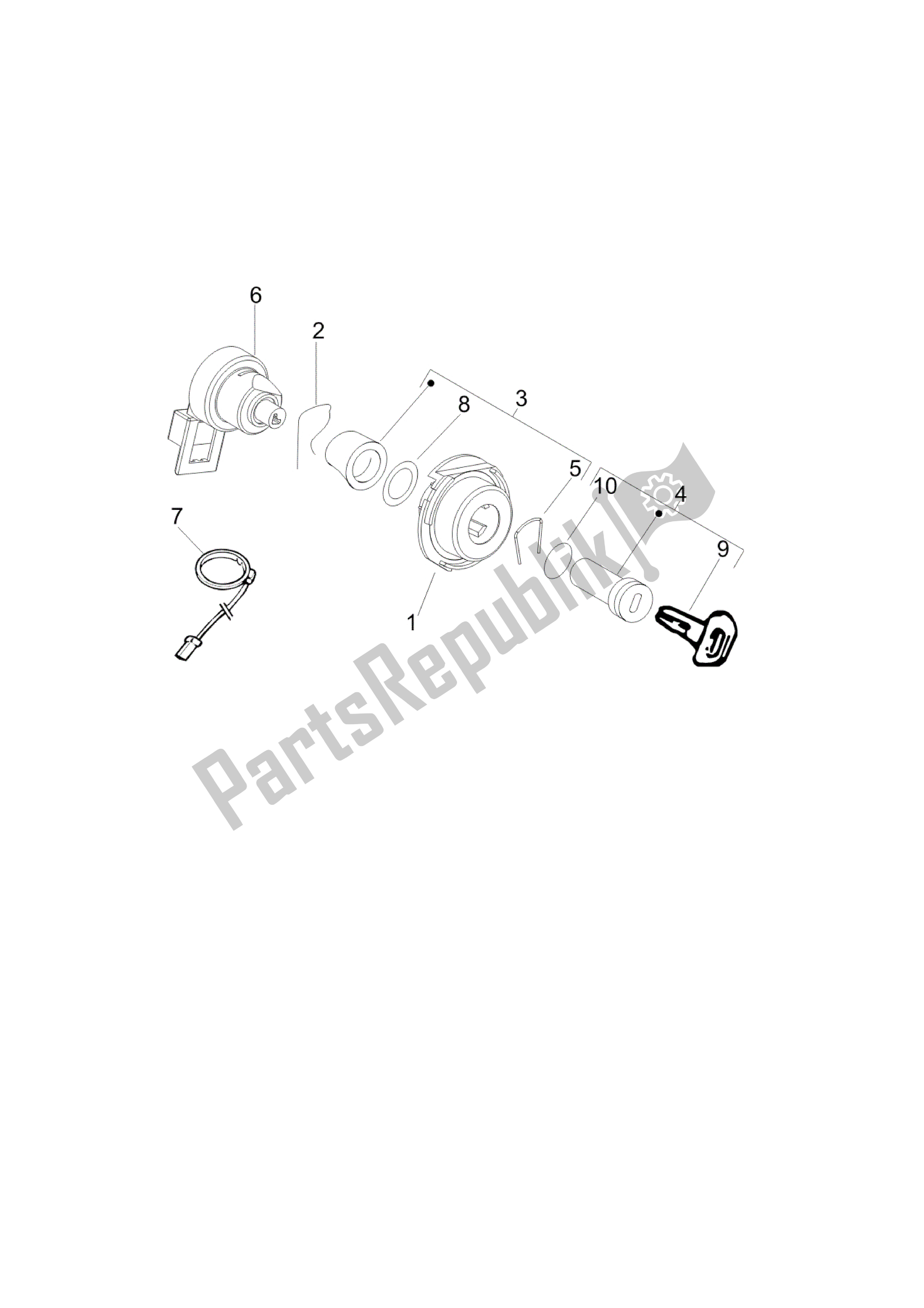 Alle onderdelen voor de Cerraduras van de Vespa LX 150 2010 - 2012