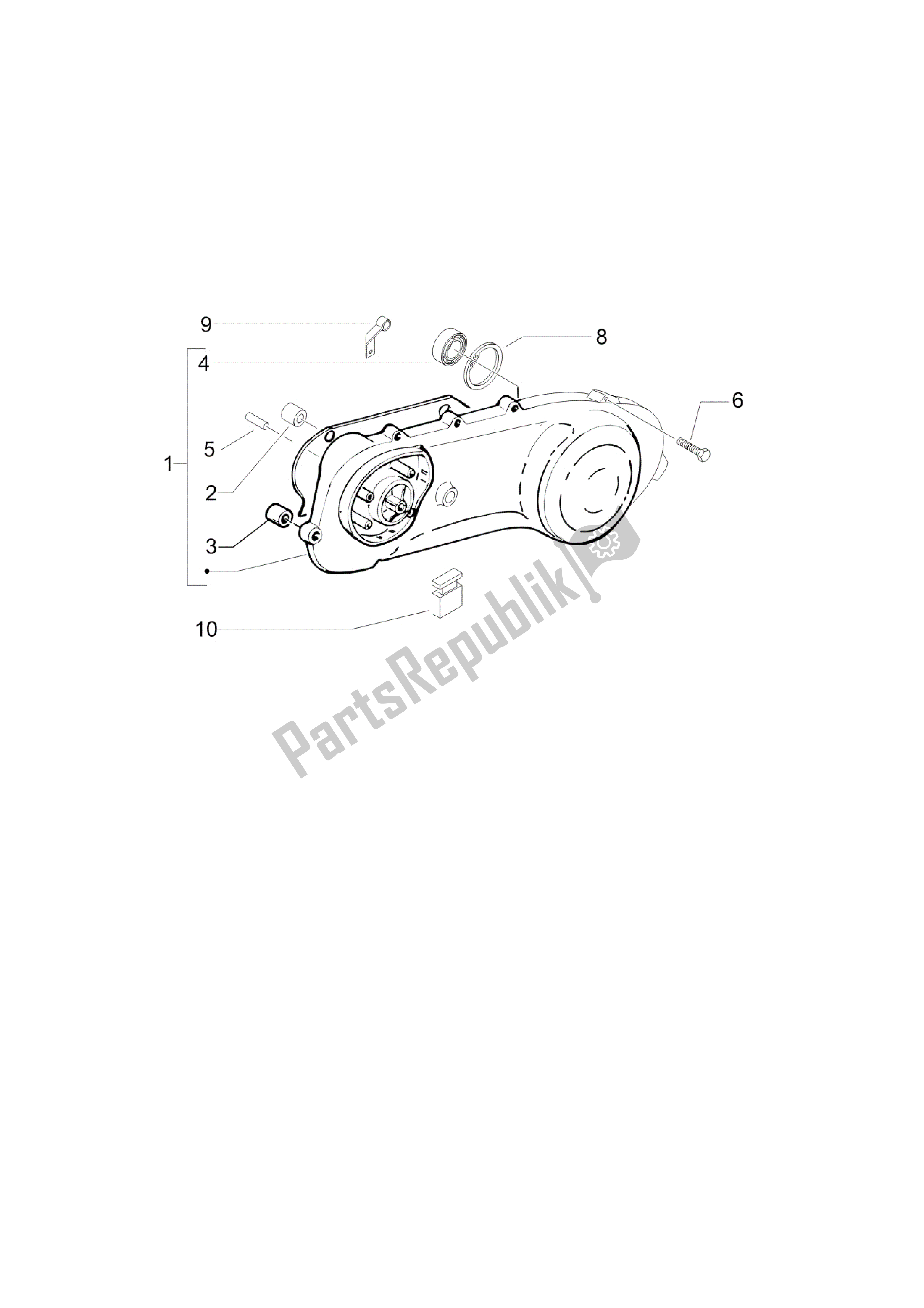 Wszystkie części do Tapa Cárter - Ch? Odnia Cárter Vespa LX 50 2009 - 2010