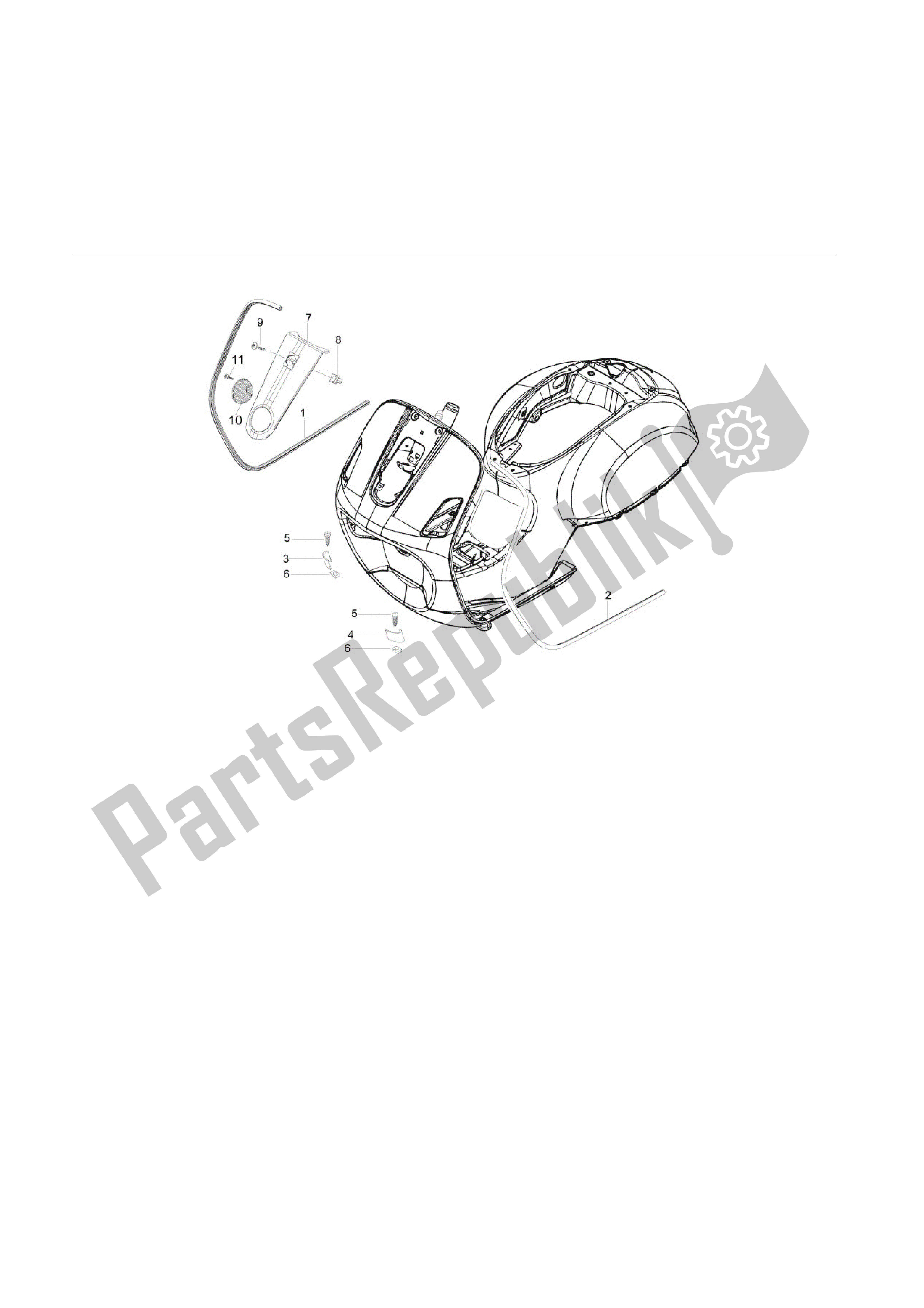 Todas las partes para Escudo Delantero de Vespa LX 50 2009 - 2010