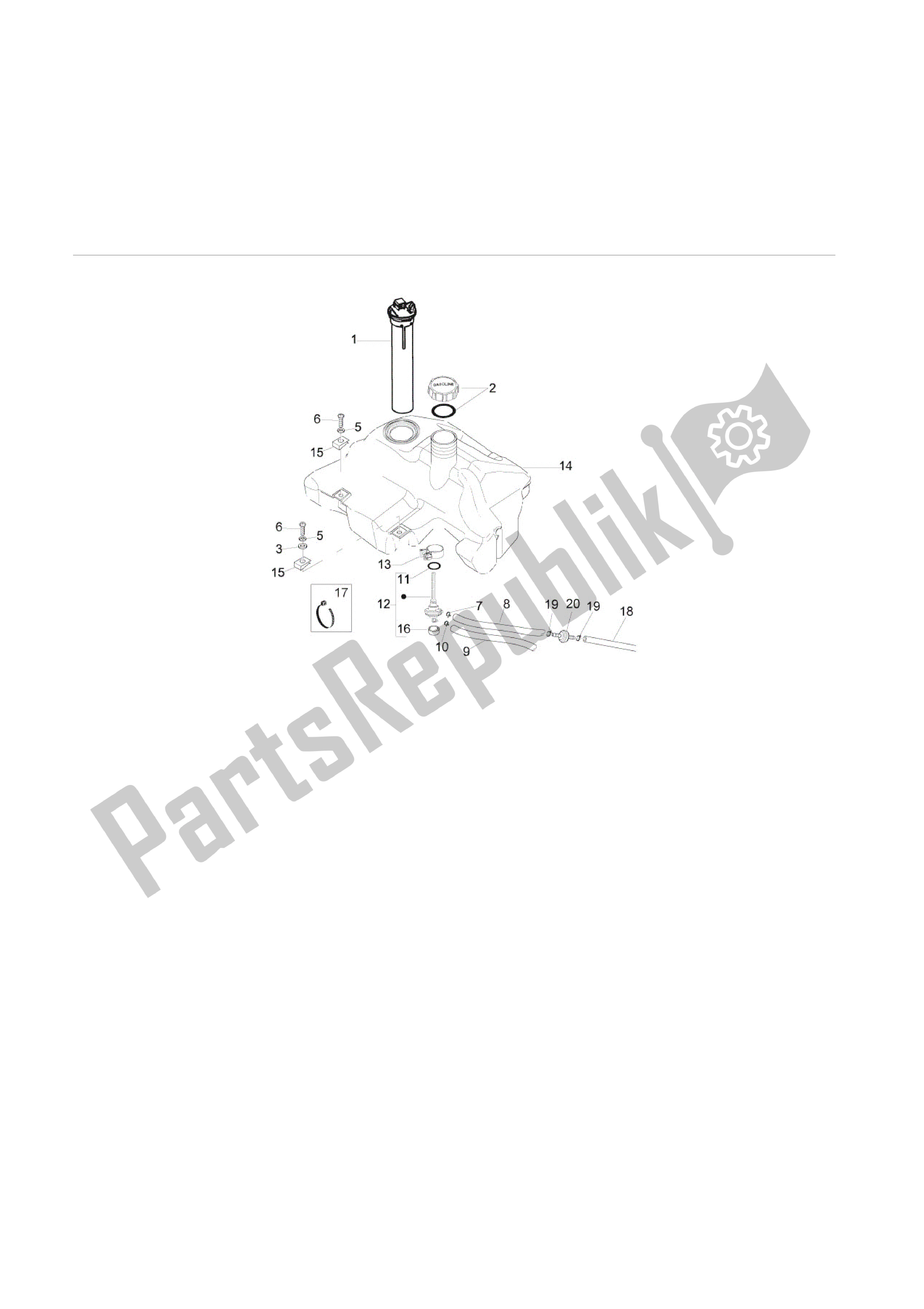 All parts for the Depósito Carburante of the Vespa LX 50 2009 - 2010