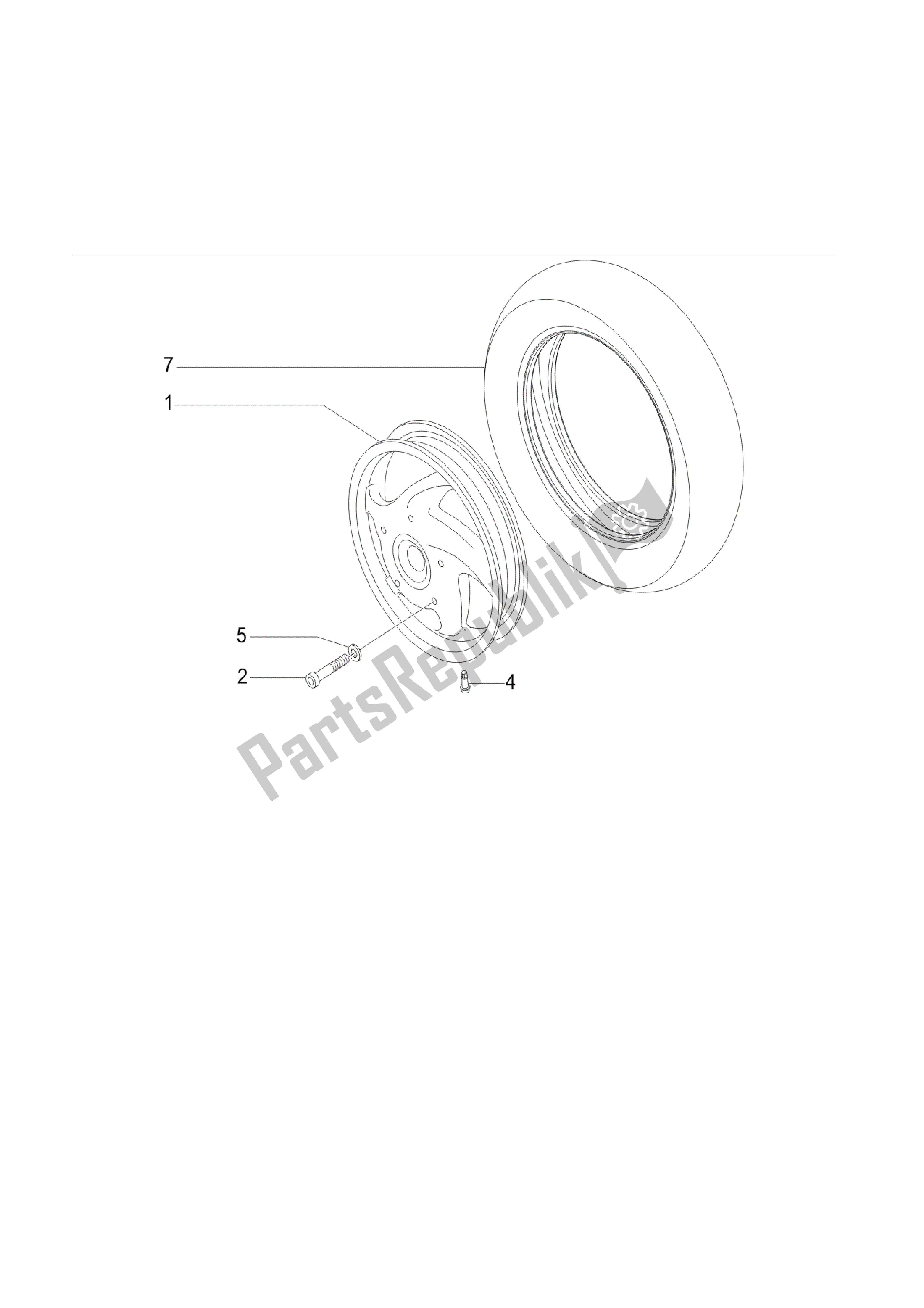 Tutte le parti per il Rueda Delantera del Vespa LX 50 2009 - 2010