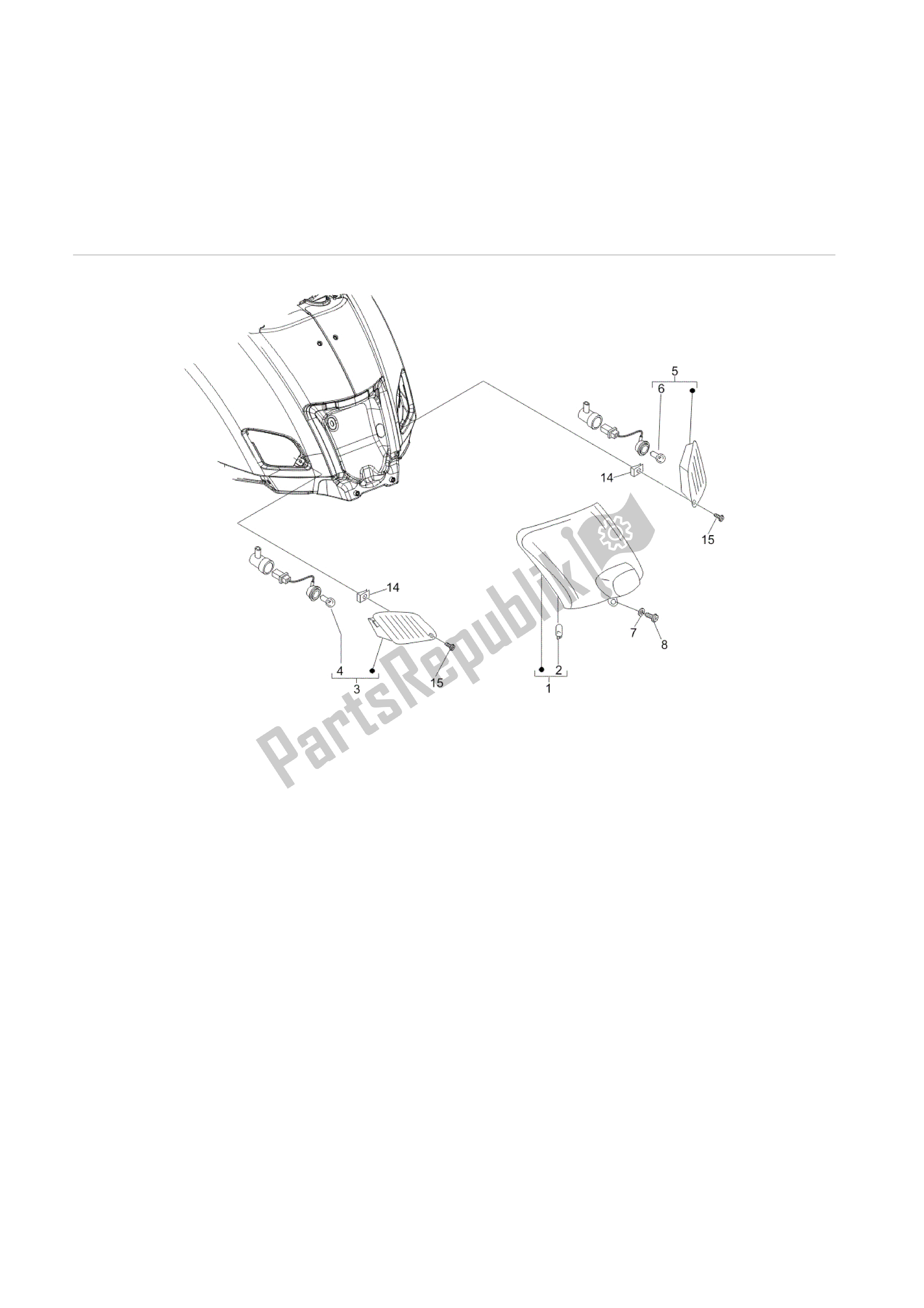 All parts for the Faros Traseros - Indicadores De Dirección of the Vespa LX 50 2009 - 2010