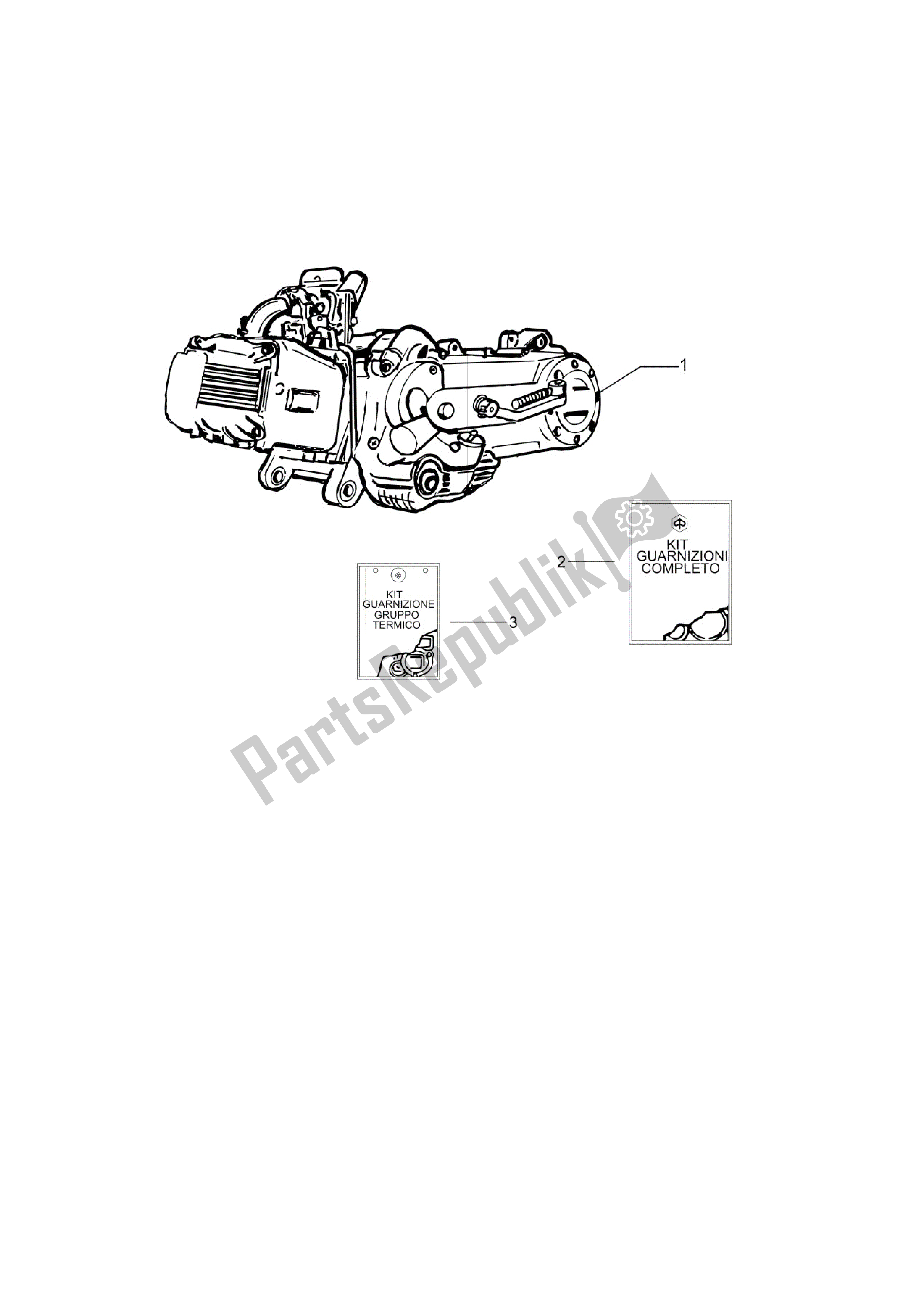 Tutte le parti per il Motore Completo del Vespa LX 50 2006 - 2008