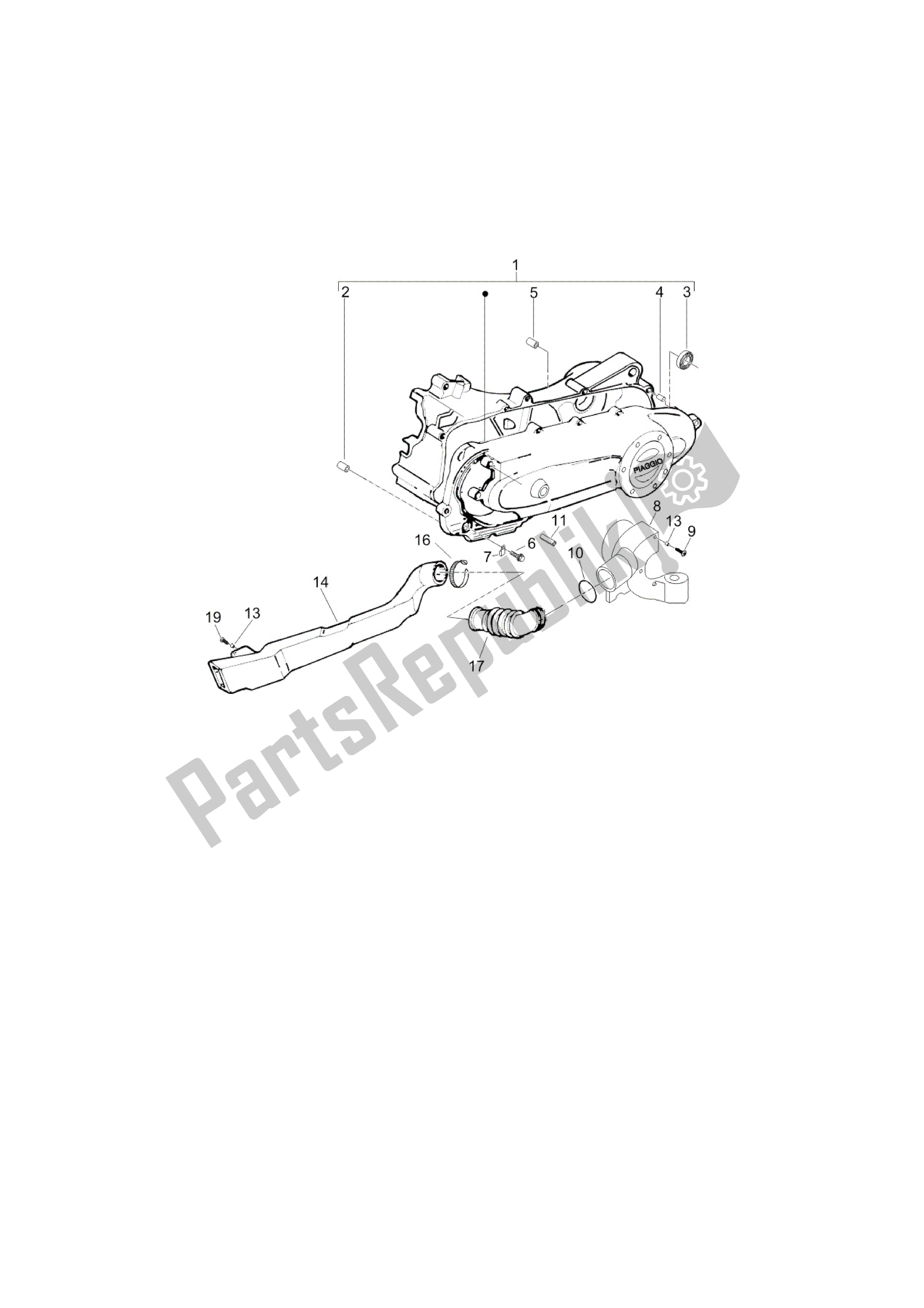 Tutte le parti per il Tapa Cárter - Refrigeracion Cárter del Vespa LX 50 2006 - 2008