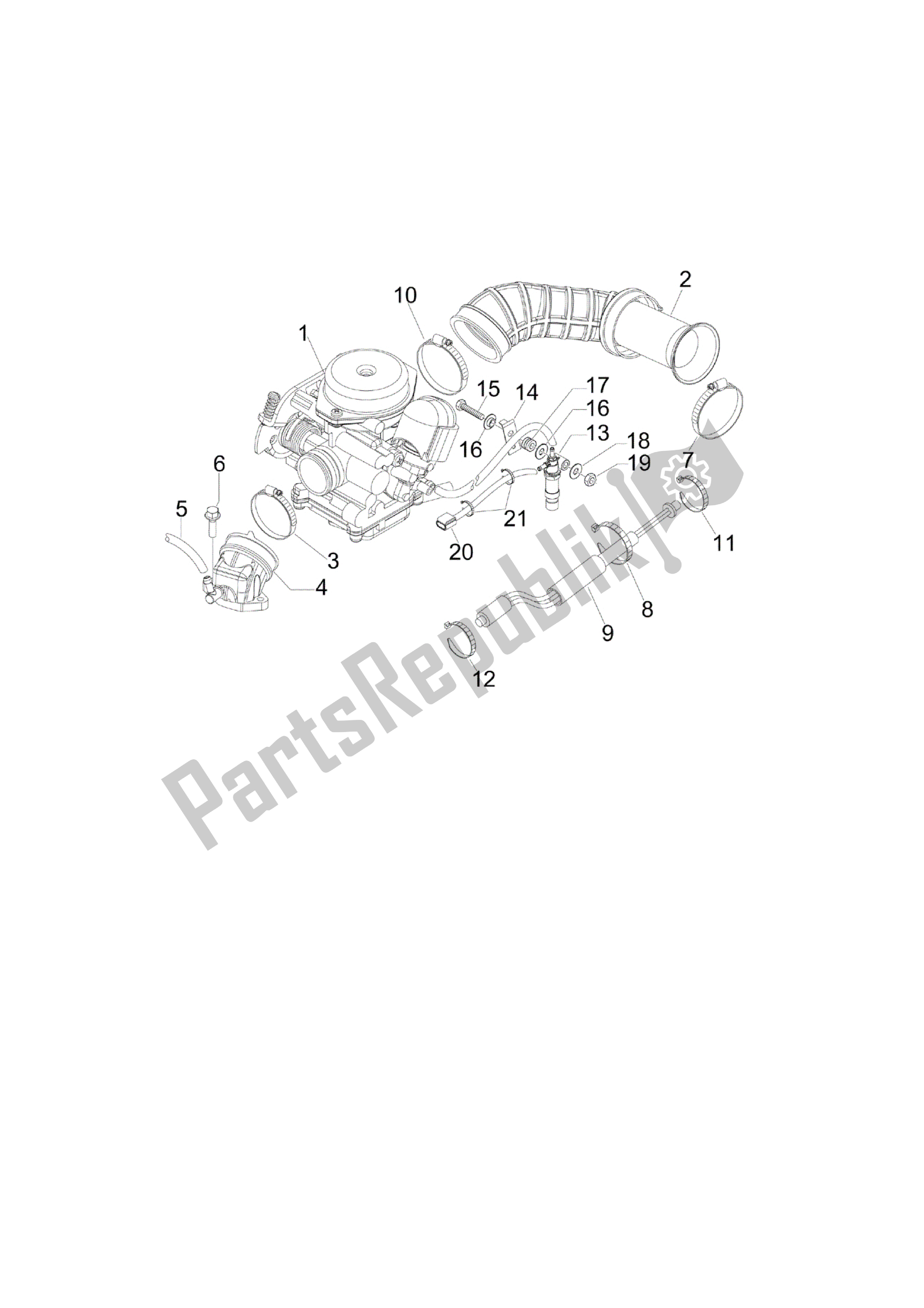 Toutes les pièces pour le Carburador Completo - Racord Admisión du Vespa LX 50 2009 - 2013