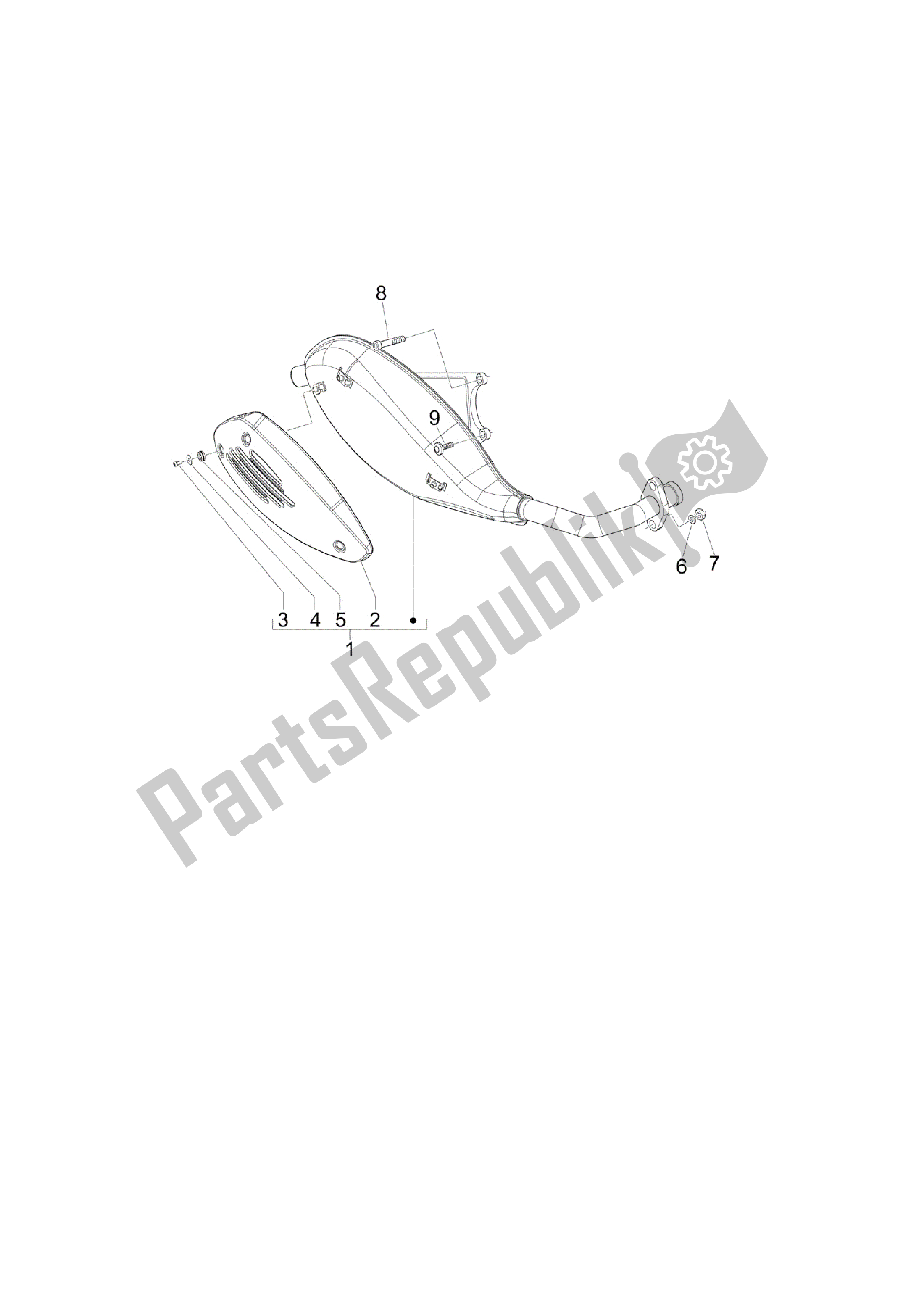 Tutte le parti per il Silenciador del Vespa LX 50 2009 - 2013