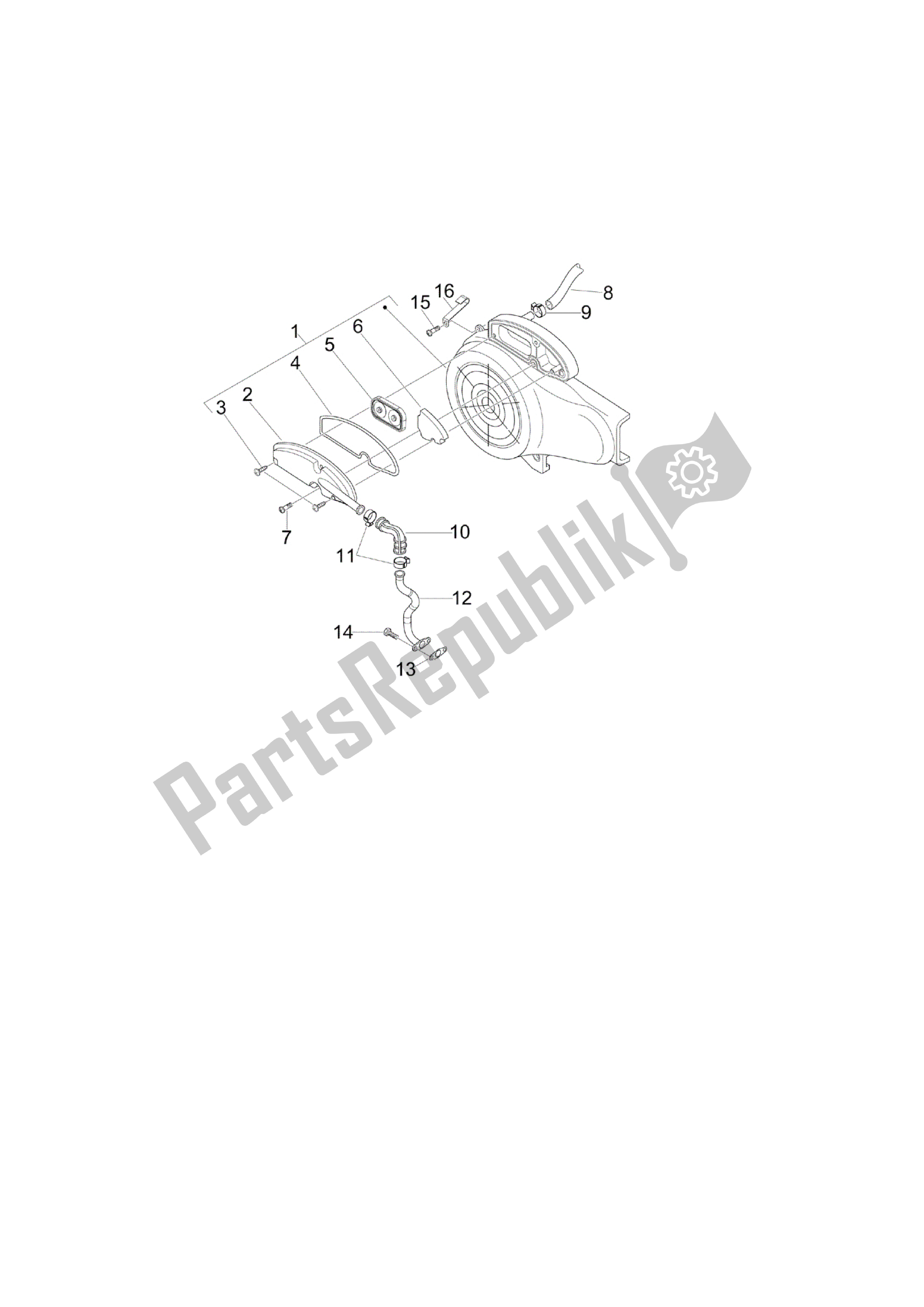 Toutes les pièces pour le Caja Aire Secundario du Vespa LX 50 2009 - 2013