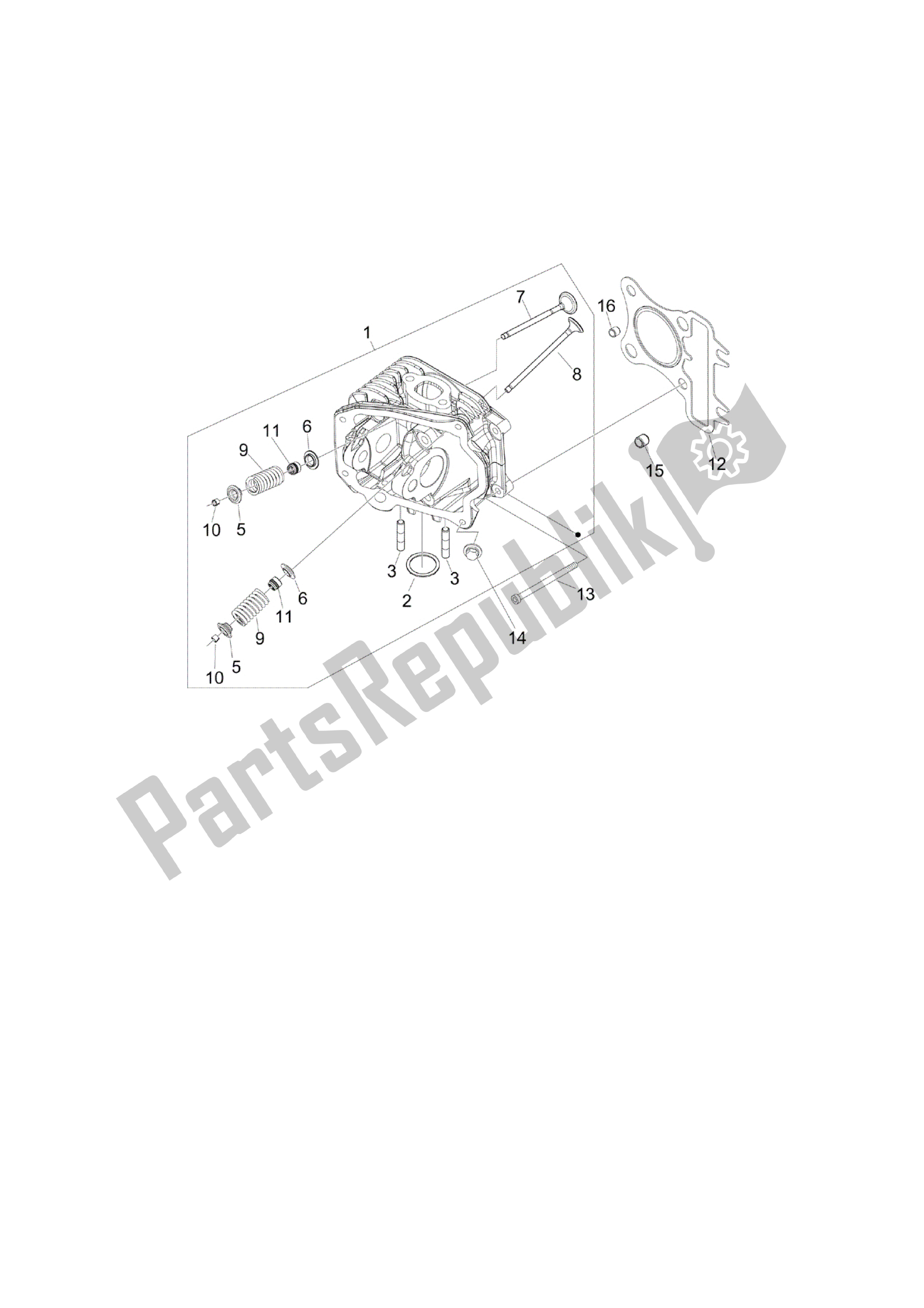 Todas las partes para Grupo Culata - Valvula de Vespa LXV 125 2006 - 2009