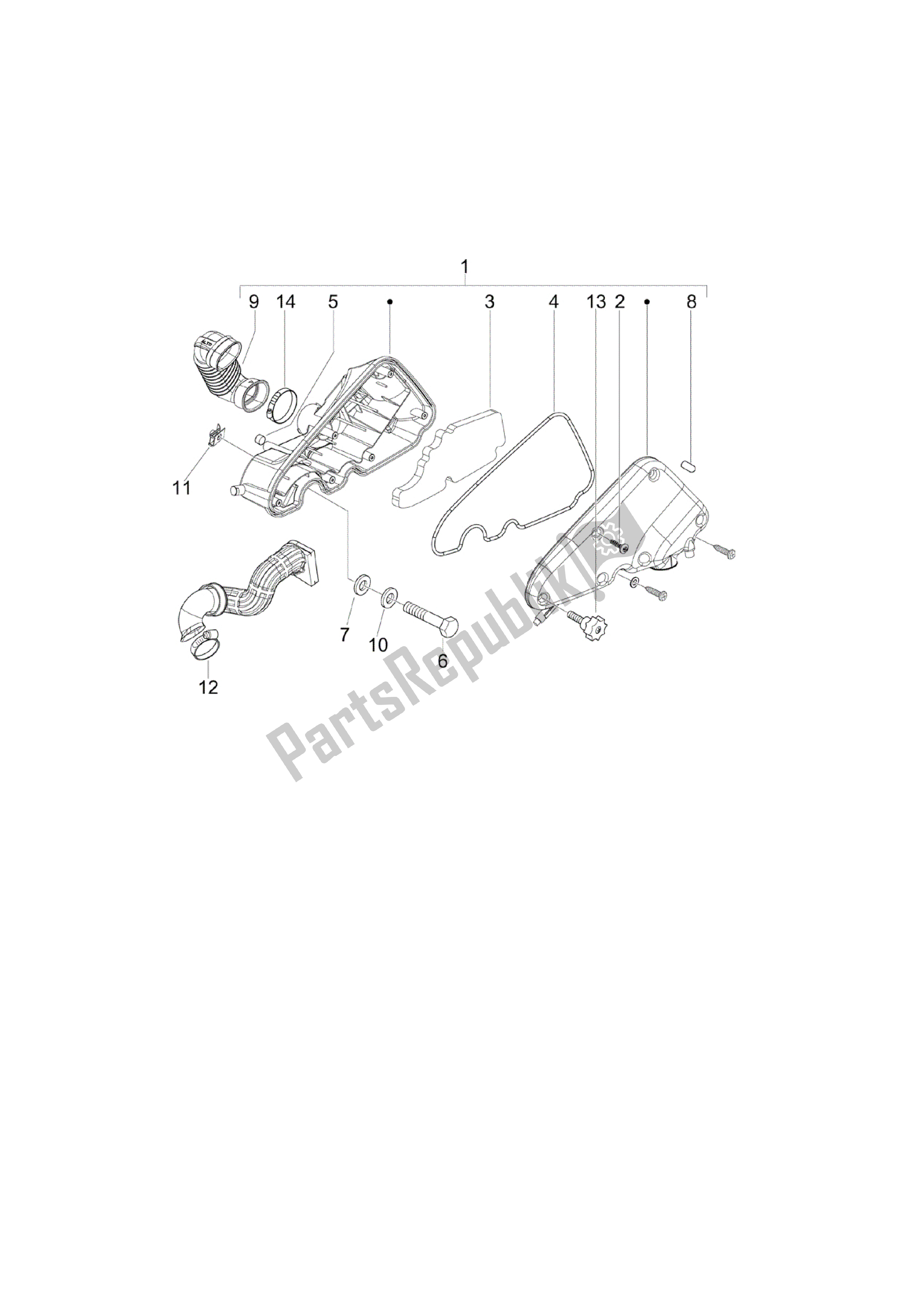 Alle onderdelen voor de Filtro De Aire van de Vespa LXV 125 2006 - 2009