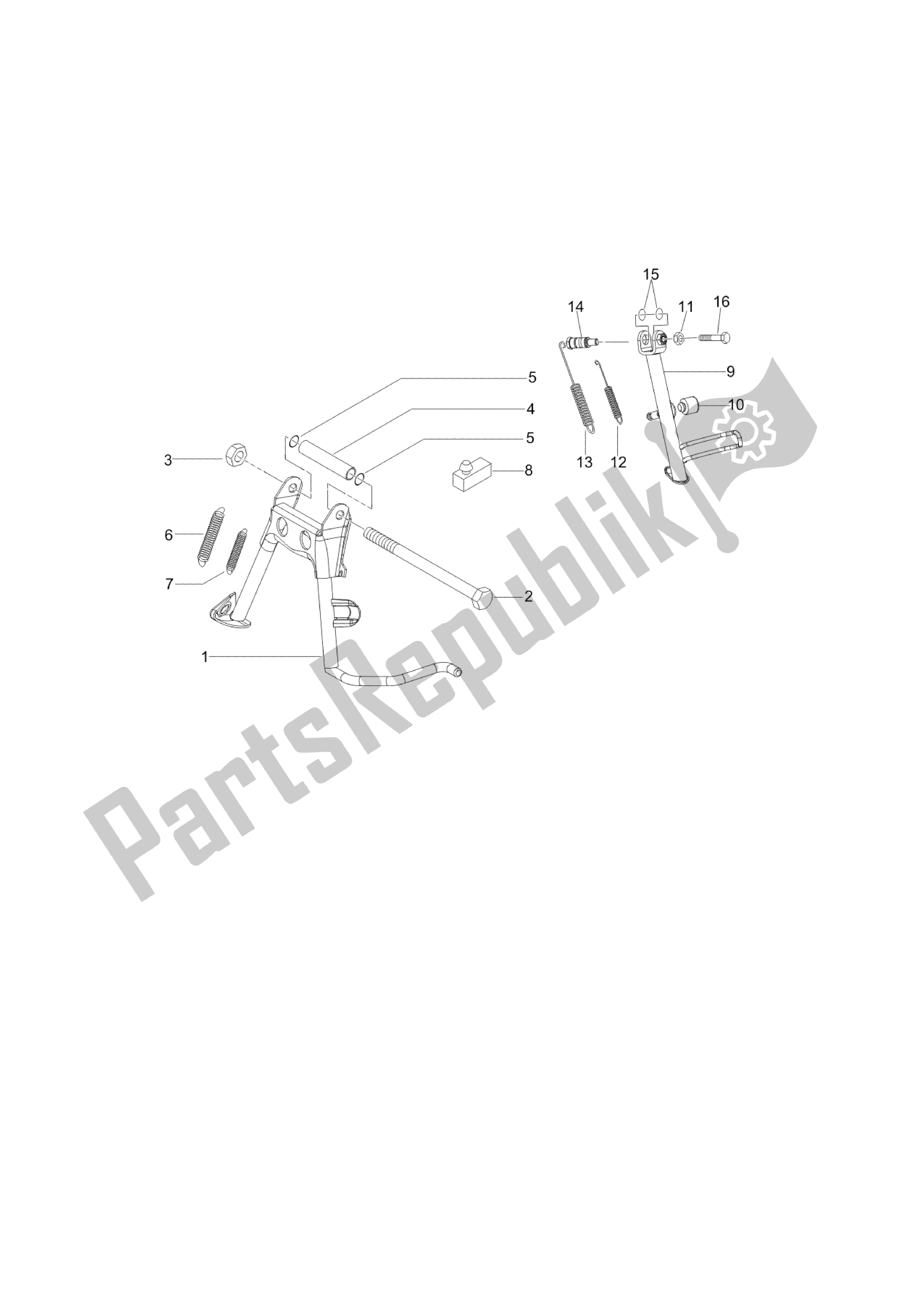 Todas las partes para Caballete / S de Vespa LXV 125 2006 - 2009