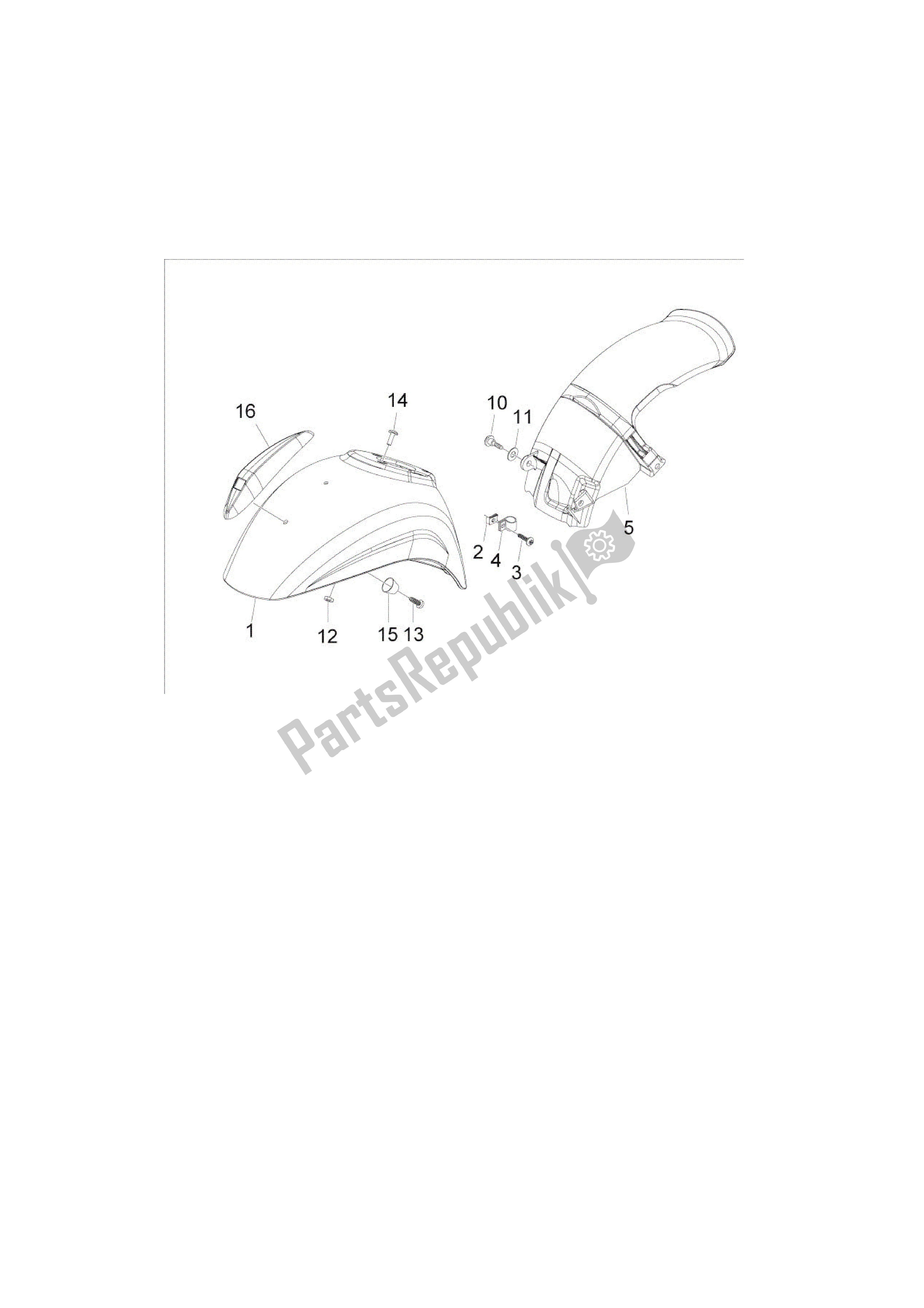 Todas las partes para Alojamiento Rueda - Guardabarros de Vespa LXV 125 2006 - 2009