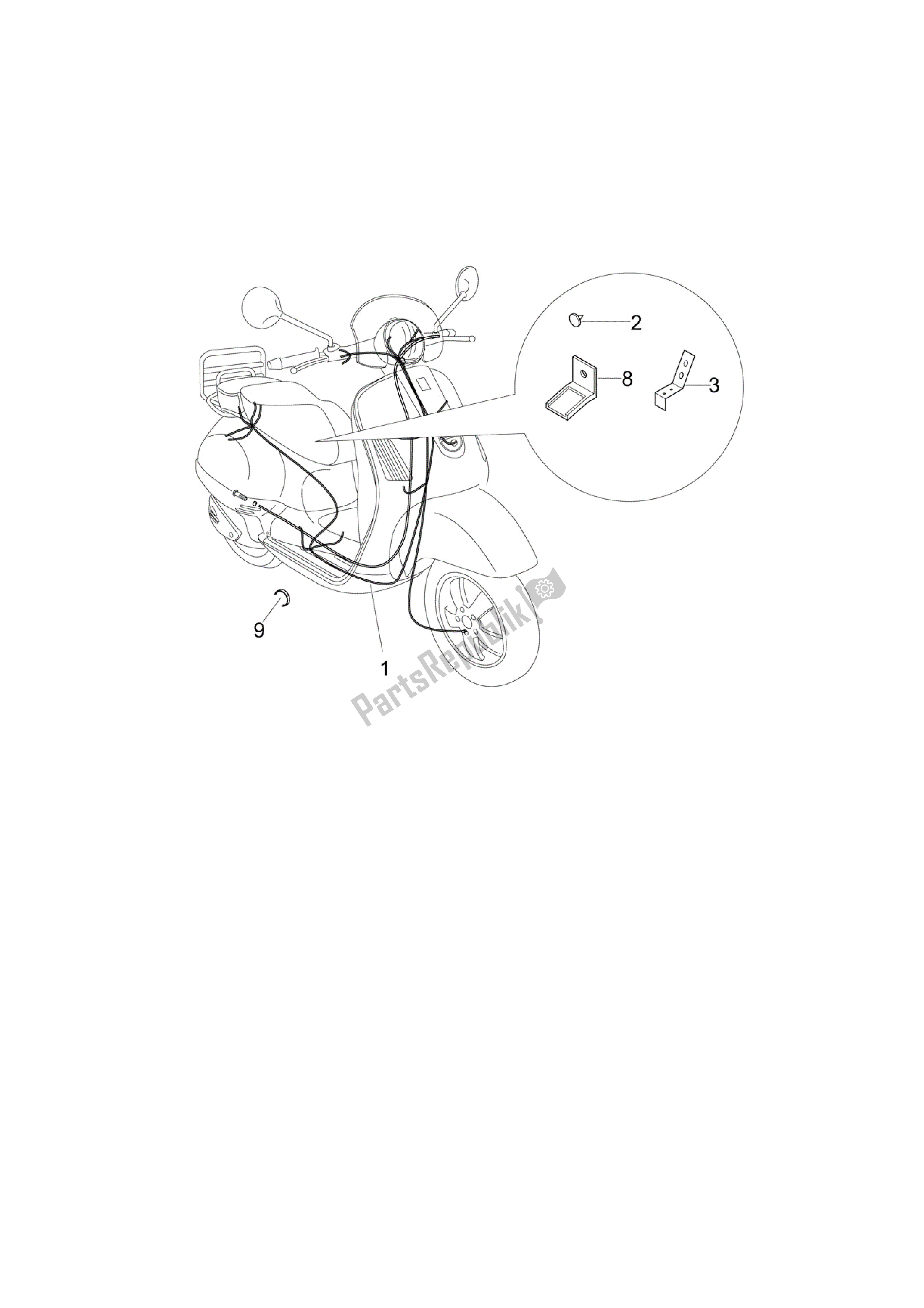 Todas las partes para Grupo Cables Principal de Vespa LXV 125 2006 - 2009