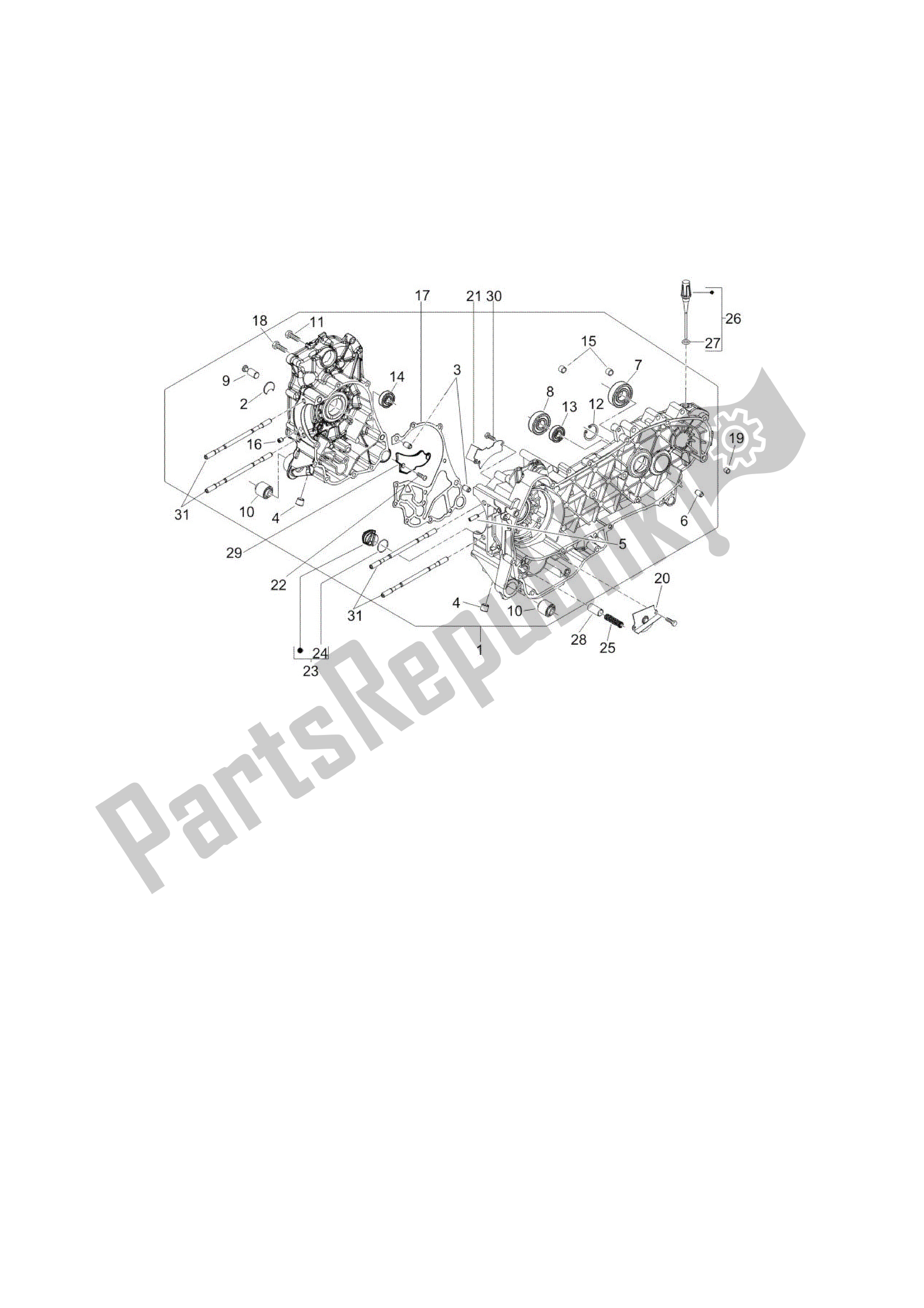 Todas as partes de Cárter do Vespa LXV 125 2010 - 2013