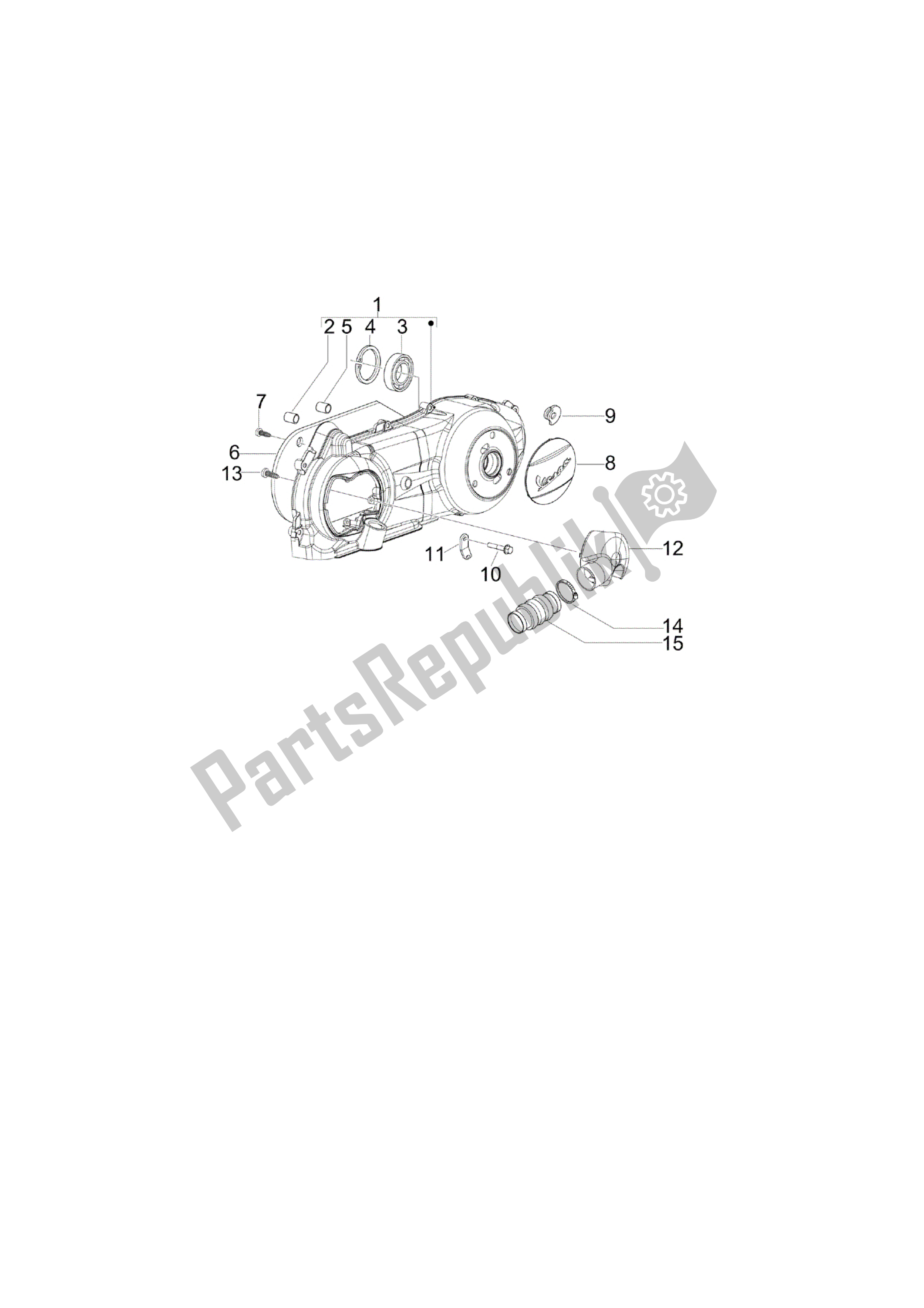 Todas las partes para Tapa Cárter - Refrigeracion Cárter de Vespa LXV 125 2010 - 2013