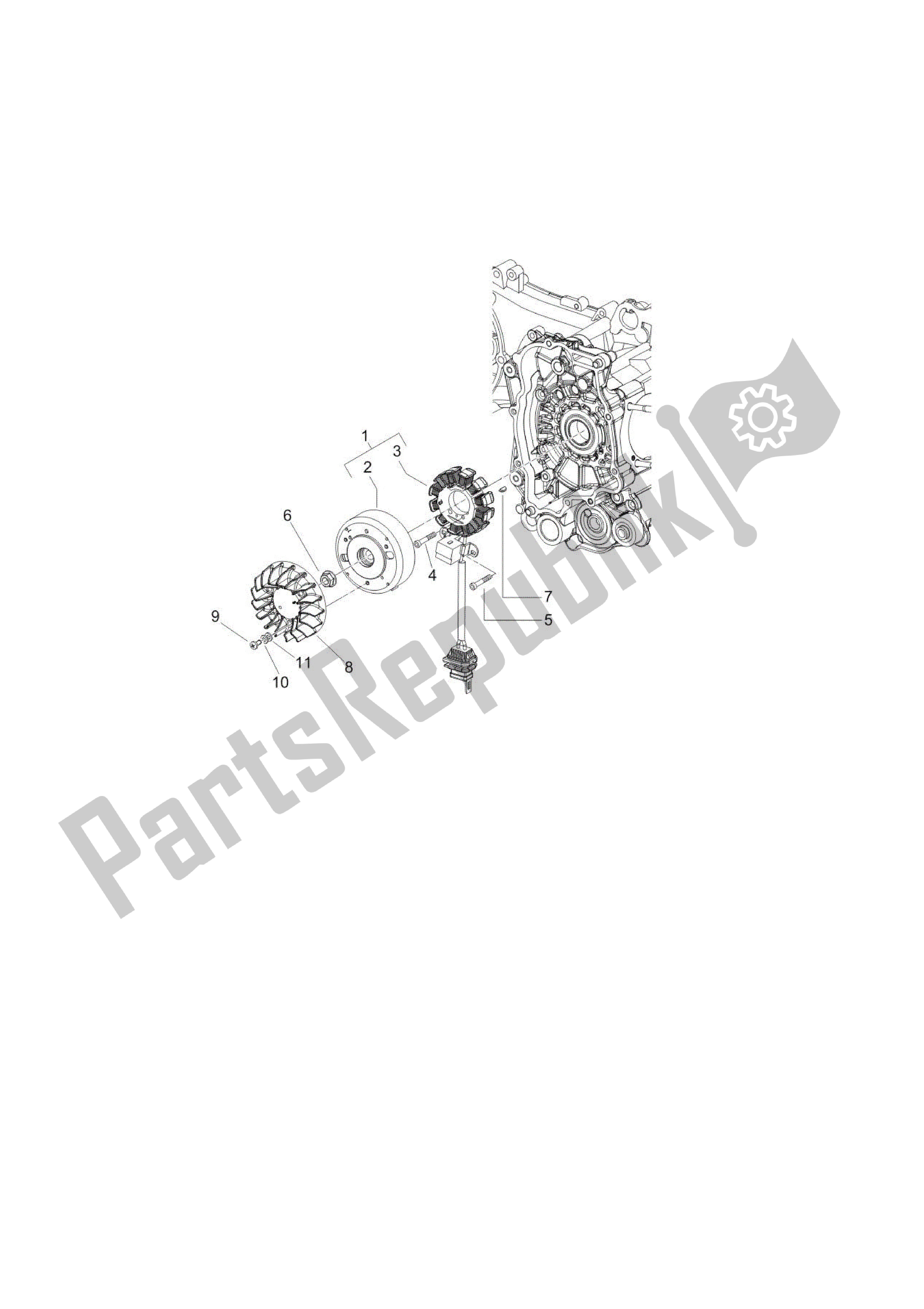 All parts for the Volante Magnetico of the Vespa LXV 125 2010 - 2013
