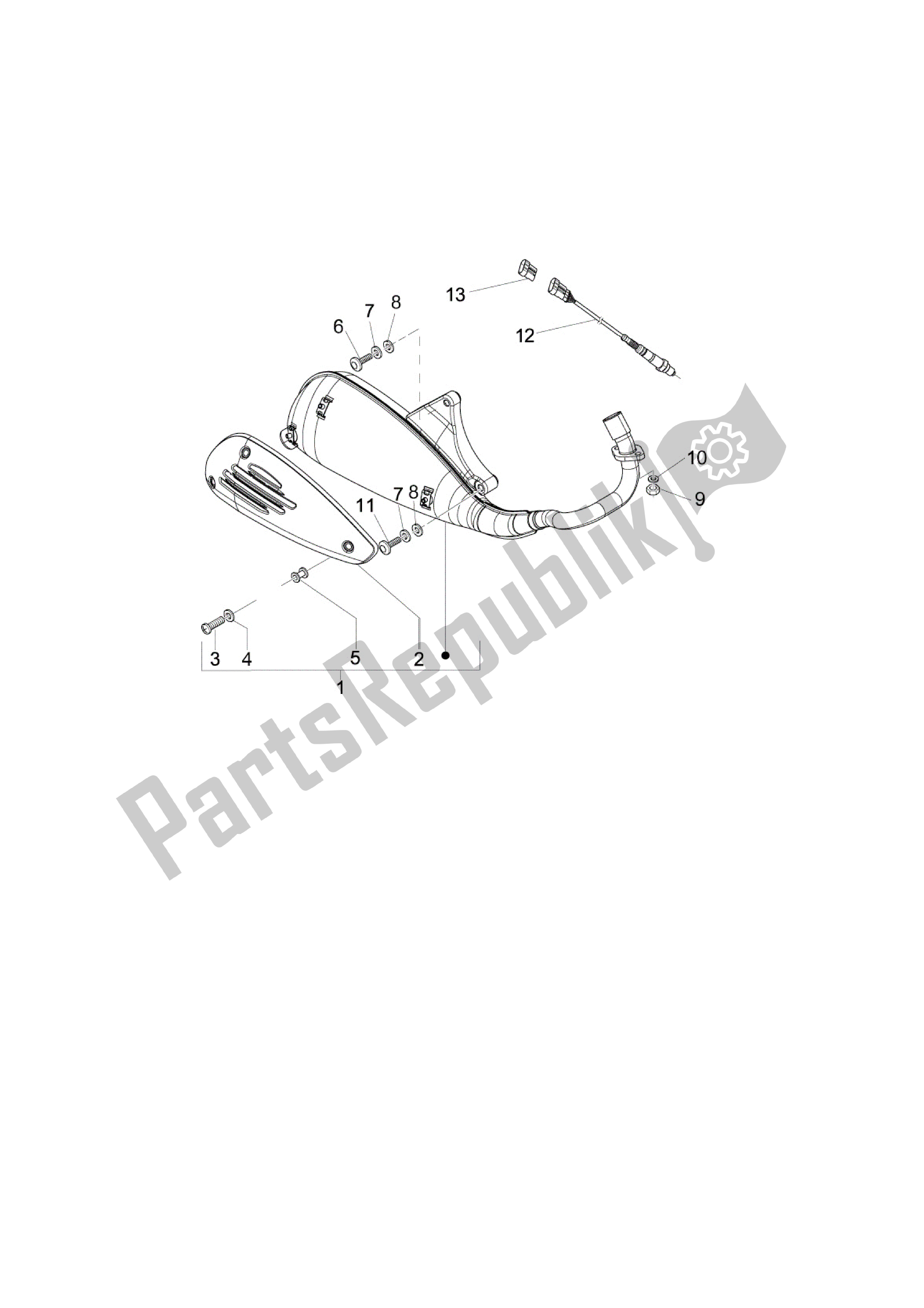 Tutte le parti per il Silenciador del Vespa LXV 125 2010 - 2013