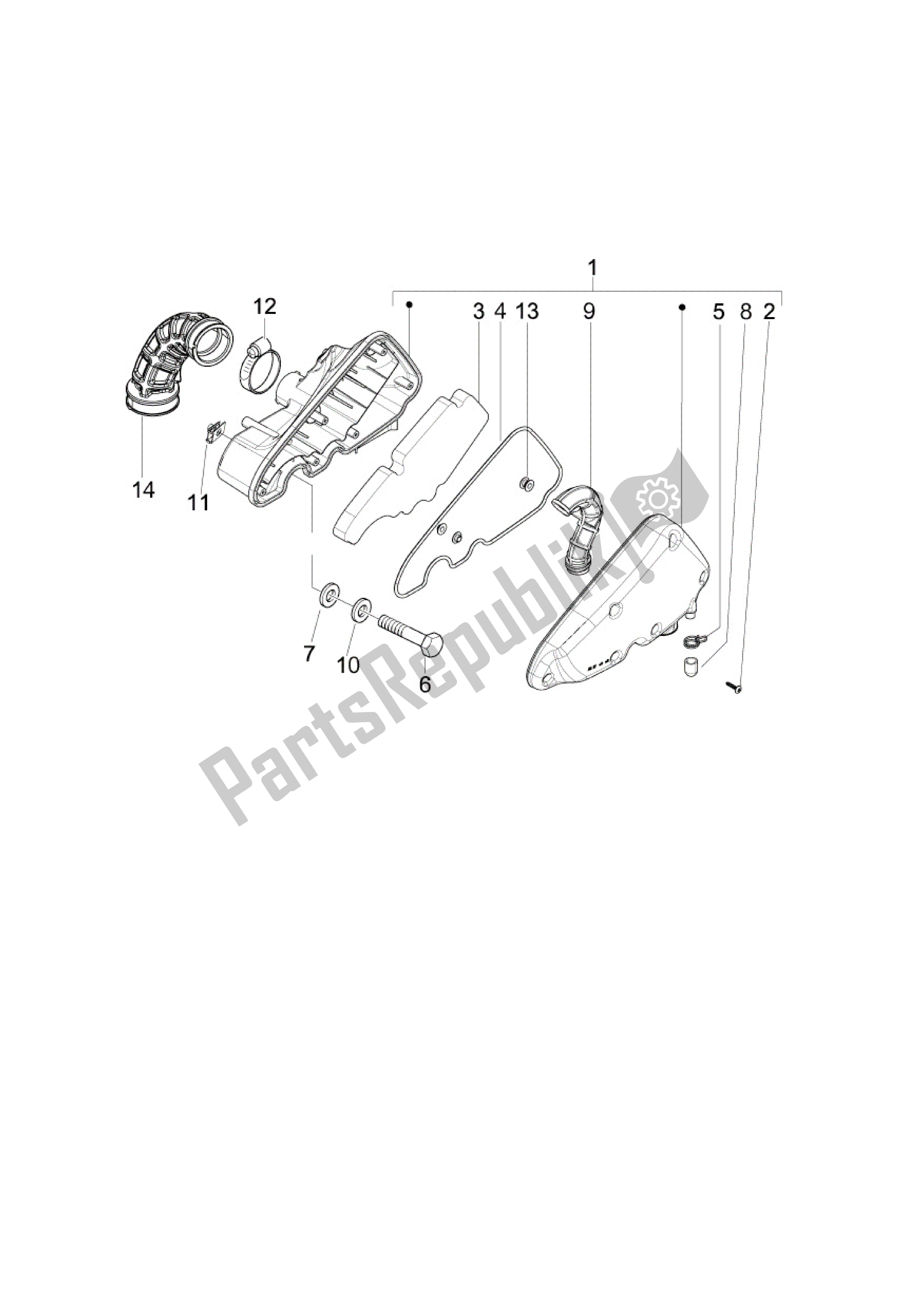 Alle onderdelen voor de Filtro De Aire van de Vespa LXV 125 2010 - 2013