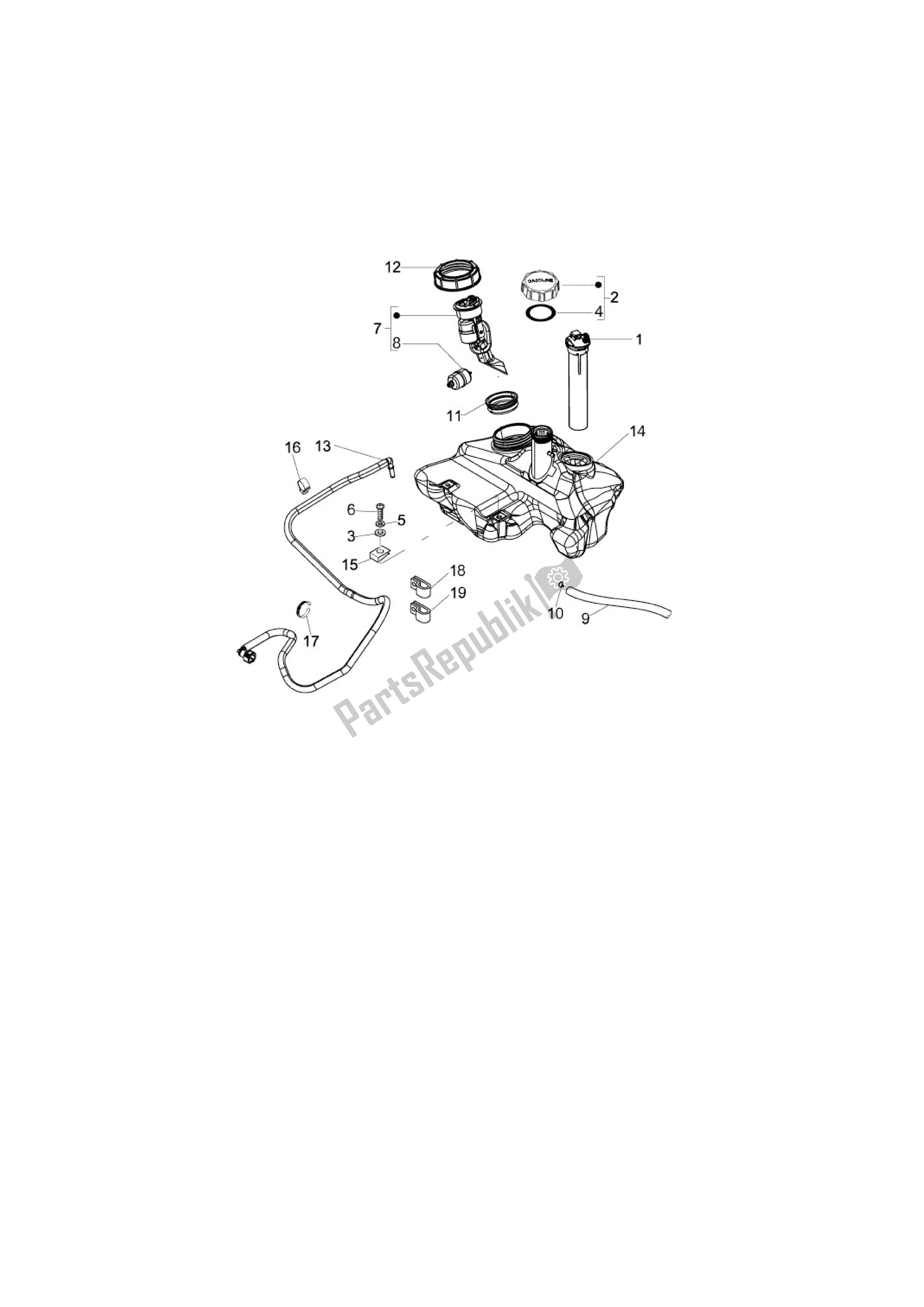 Toutes les pièces pour le Depósito Carburante du Vespa LXV 125 2010 - 2013