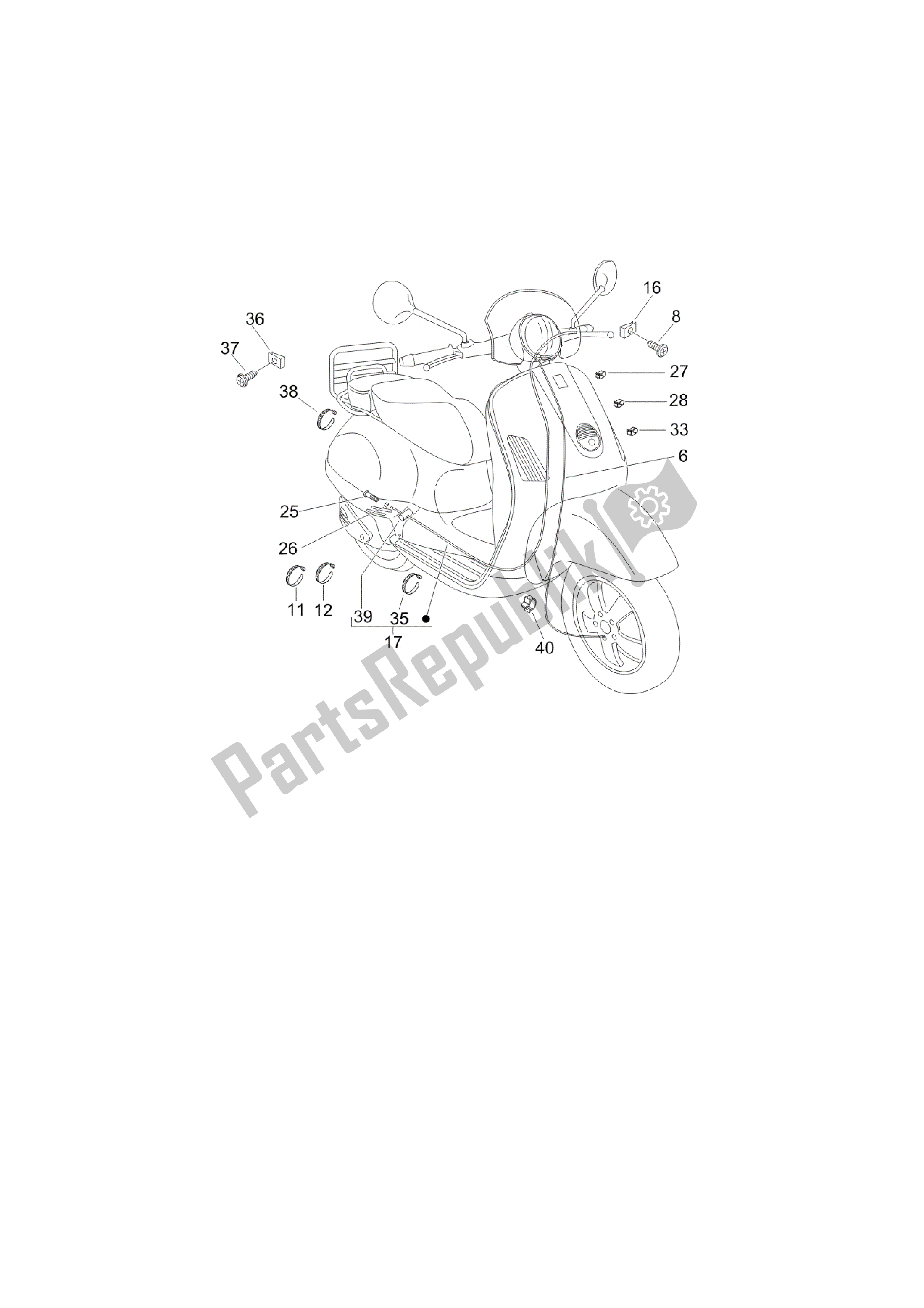 Alle onderdelen voor de Transmisiónes van de Vespa LXV 125 2010 - 2013