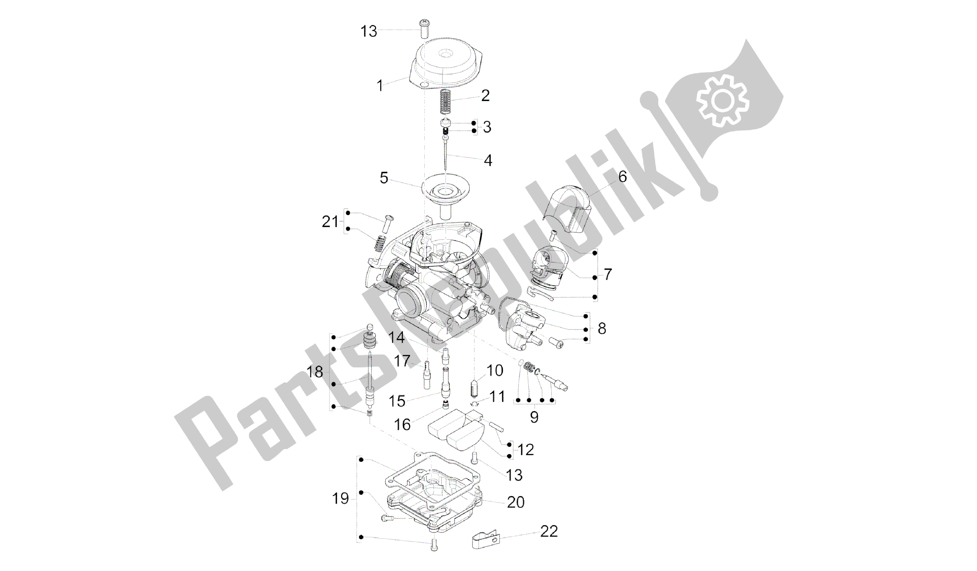 All parts for the Carburetor's Components of the Vespa Primavera 50 2014