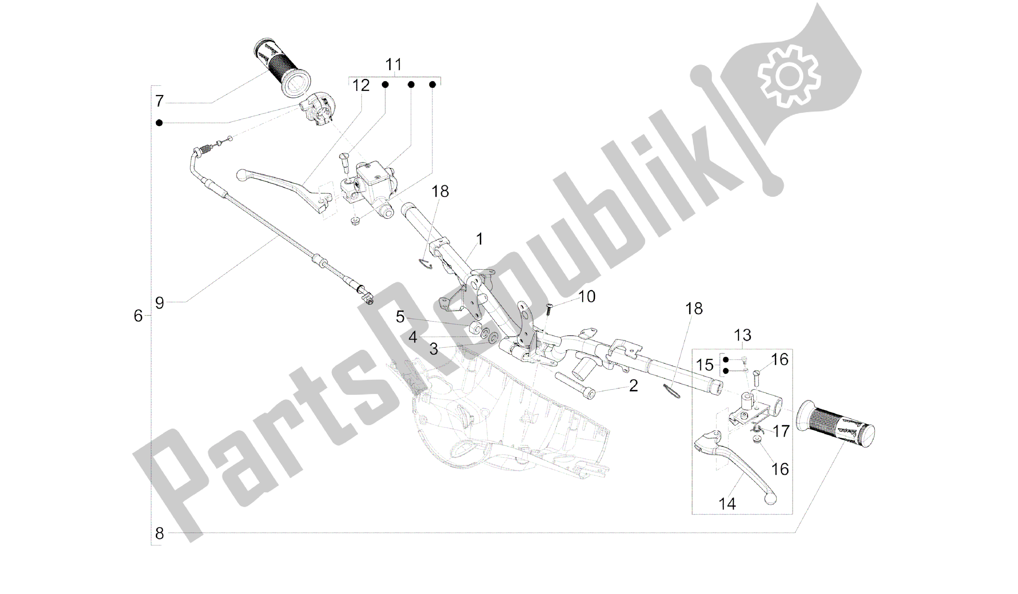 Toutes les pièces pour le Guidon - Master Cil. Du Vespa Primavera 50 2014