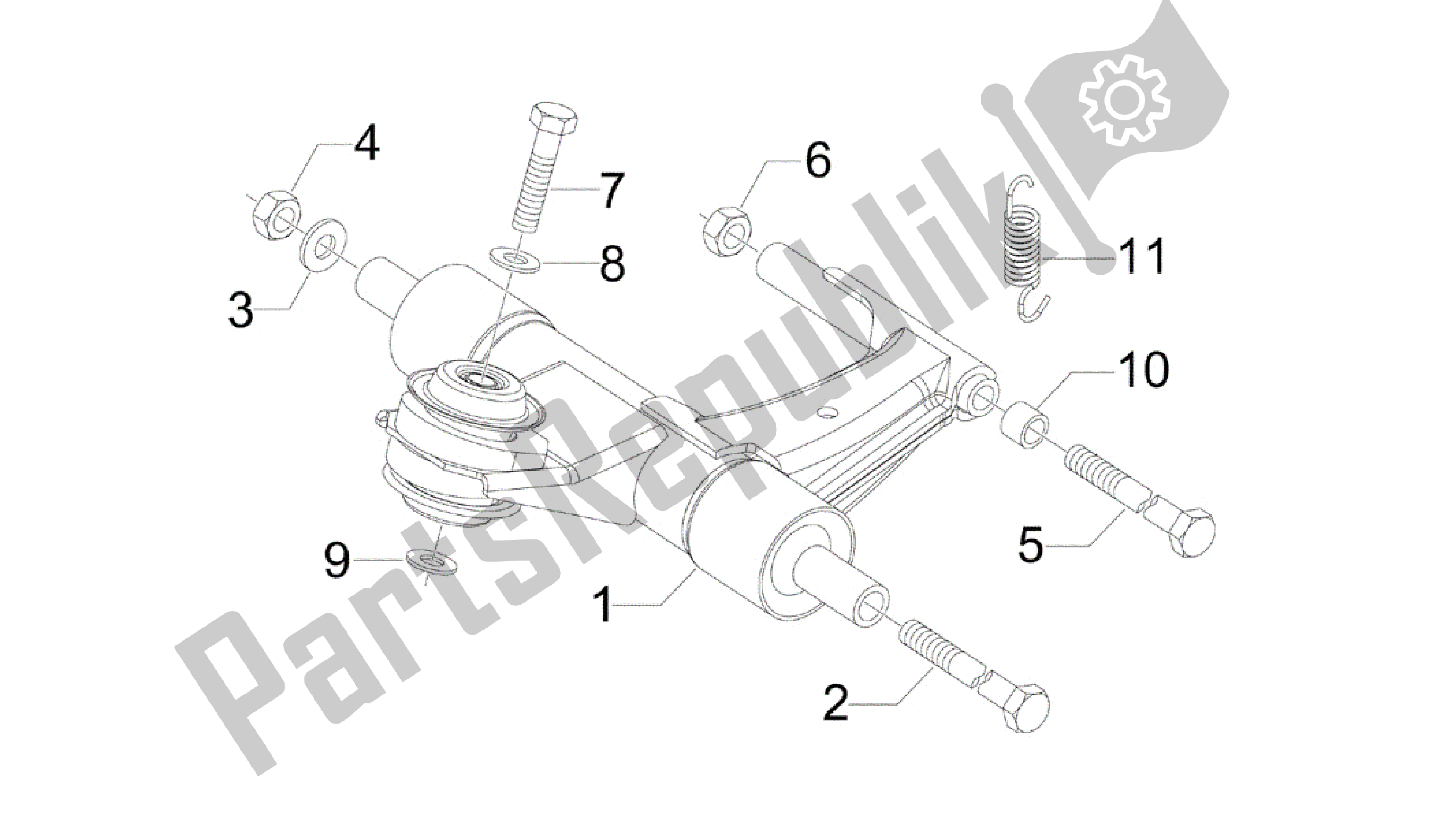 Toutes les pièces pour le Bras Oscillant du Vespa Primavera 50 2014