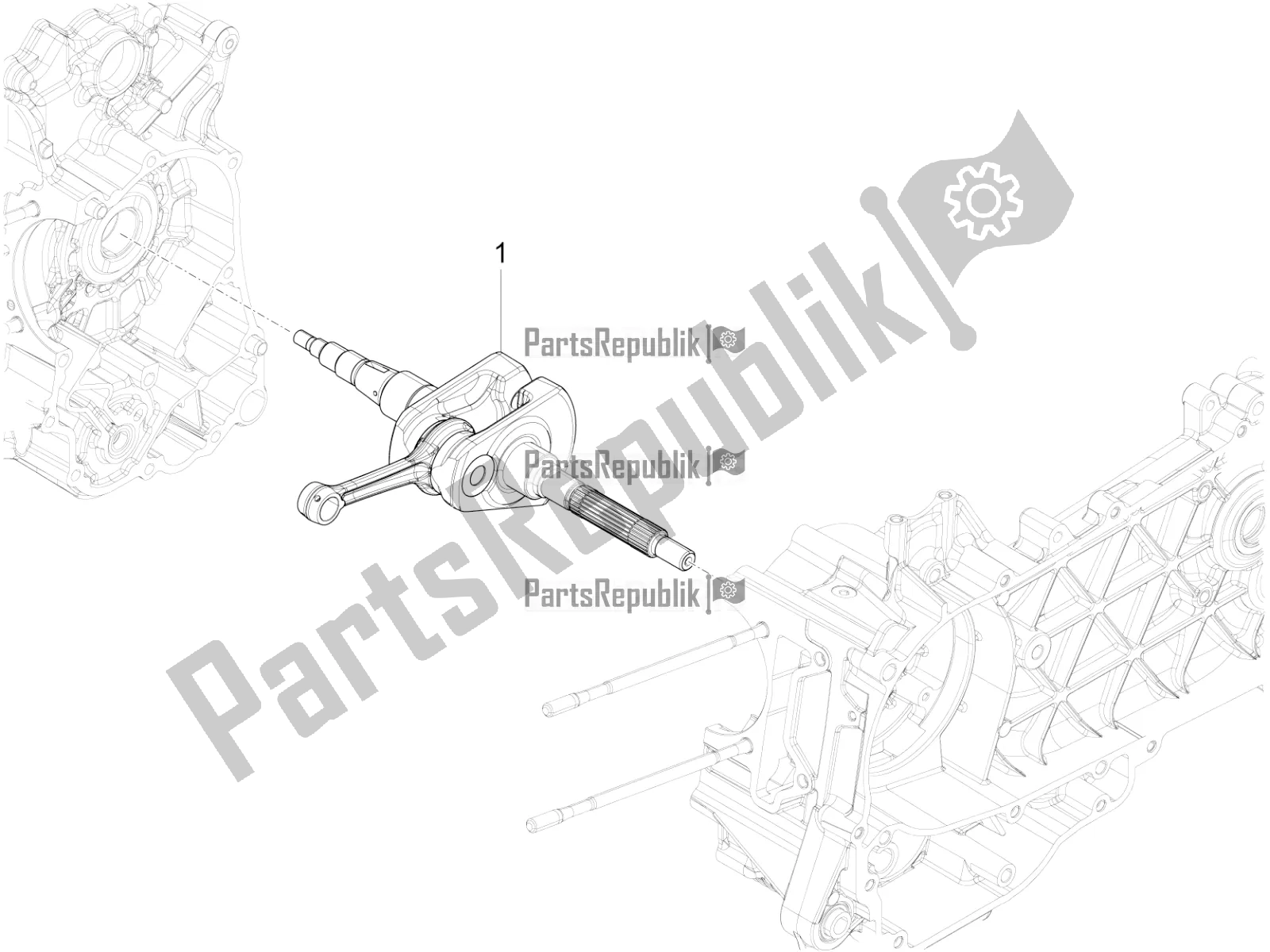 All parts for the Crankshaft of the Vespa Primavera 125 4T 3V IE ABS E4 2020