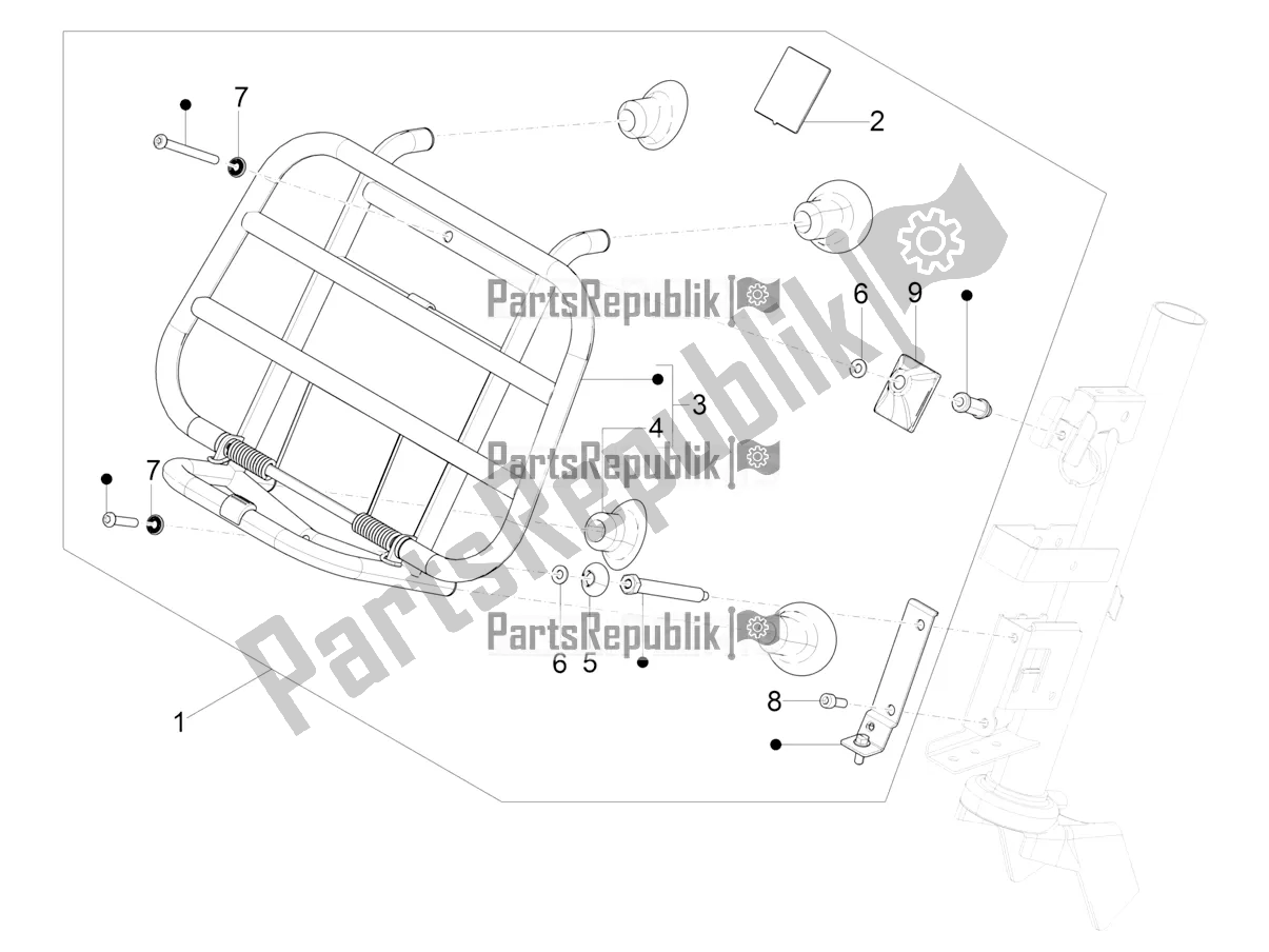 Toutes les pièces pour le Porte-bagages Avant du Vespa Primavera 125 4T 3V IE ABS E4 2020