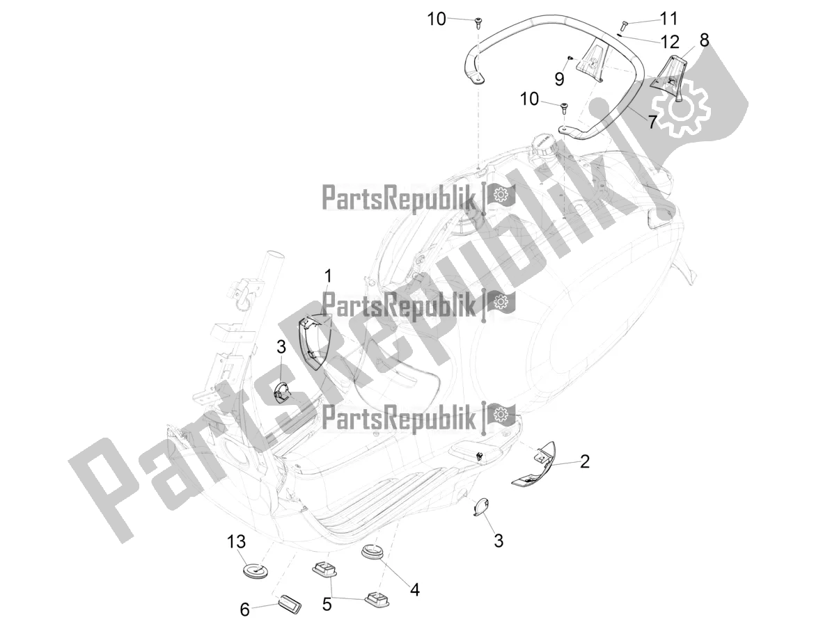 Toutes les pièces pour le Couvercle Latéral - Spoiler du Vespa Primavera 125 4T 3V IE ABS E4 2020