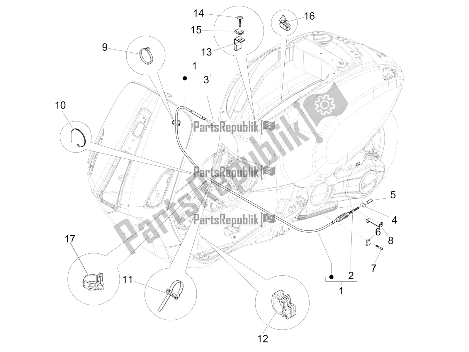 All parts for the Transmissions of the Vespa Primavera 125 4T 3V IE ABS E4 2020