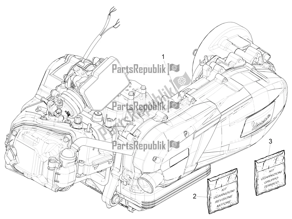 Todas las partes para Ensamblaje Del Motor de Vespa Primavera 125 4T 3V IE ABS E5 2020