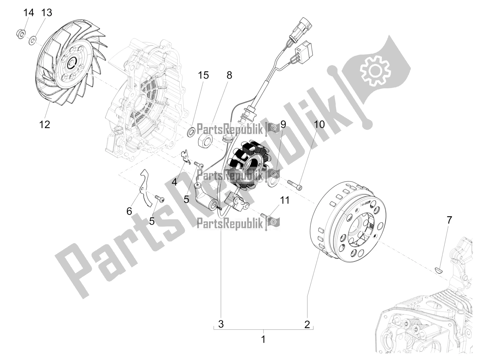Wszystkie części do Magneto Ko? A Zamachowego Vespa Primavera 125 4T 3V IE ABS E5 2020