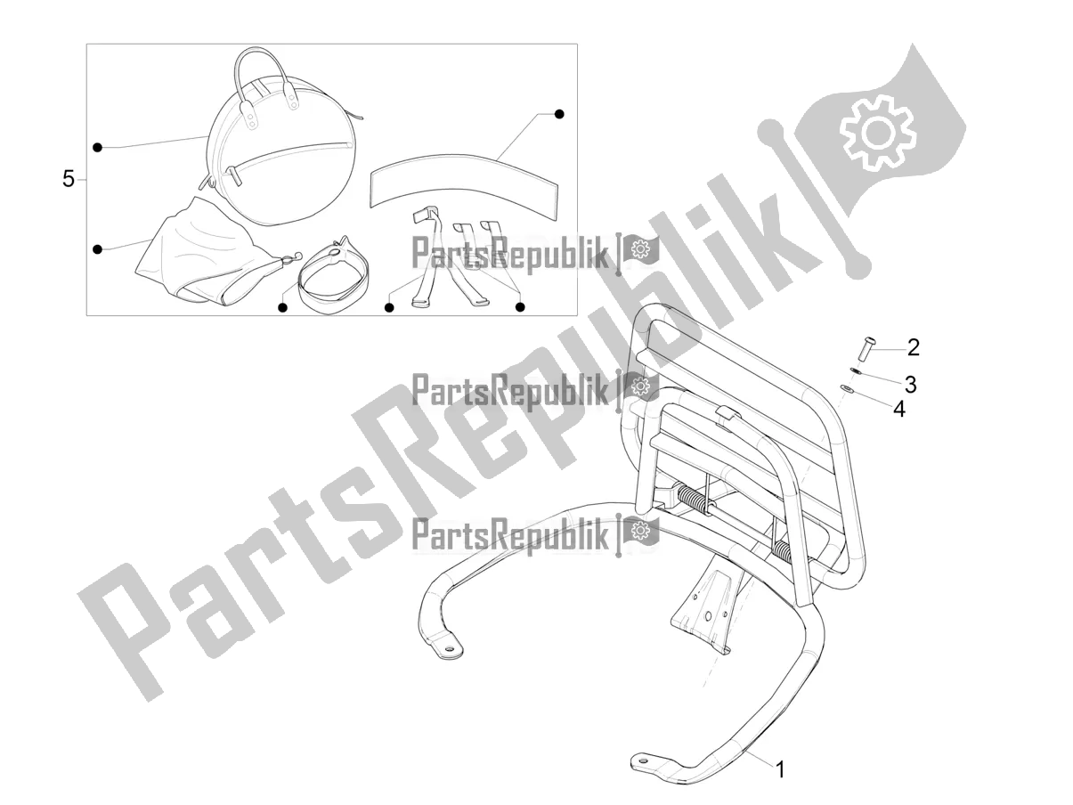 Todas as partes de Bagageiro Traseiro do Vespa Primavera 125 4T 3V IE ABS E5 2020