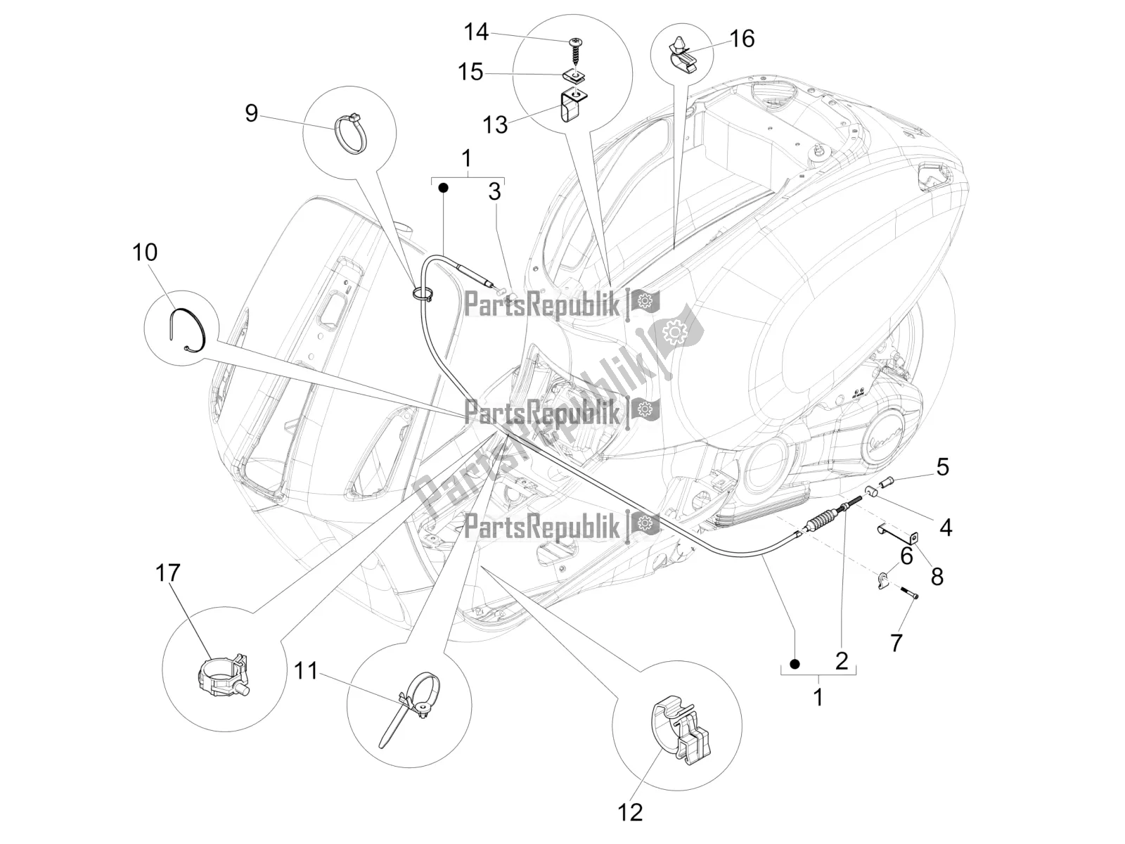 All parts for the Transmissions of the Vespa Primavera 125 4T 3V IE ABS E5 2020