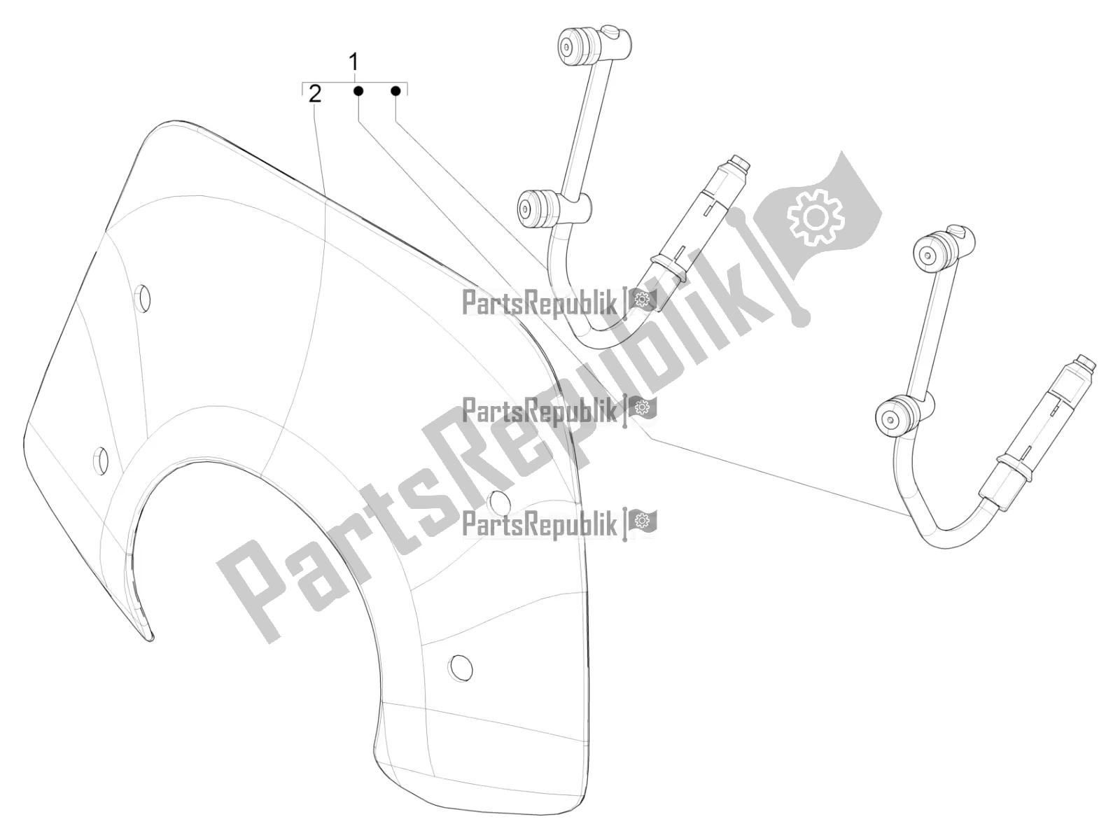 All parts for the Windshield - Glass of the Vespa Primavera 125 4T 3V IE ABS E5 2020