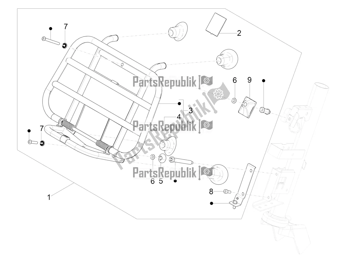 Todas las partes para Portaequipajes Delantero de Vespa Primavera 125 4T 3V IE ABS E5 2021