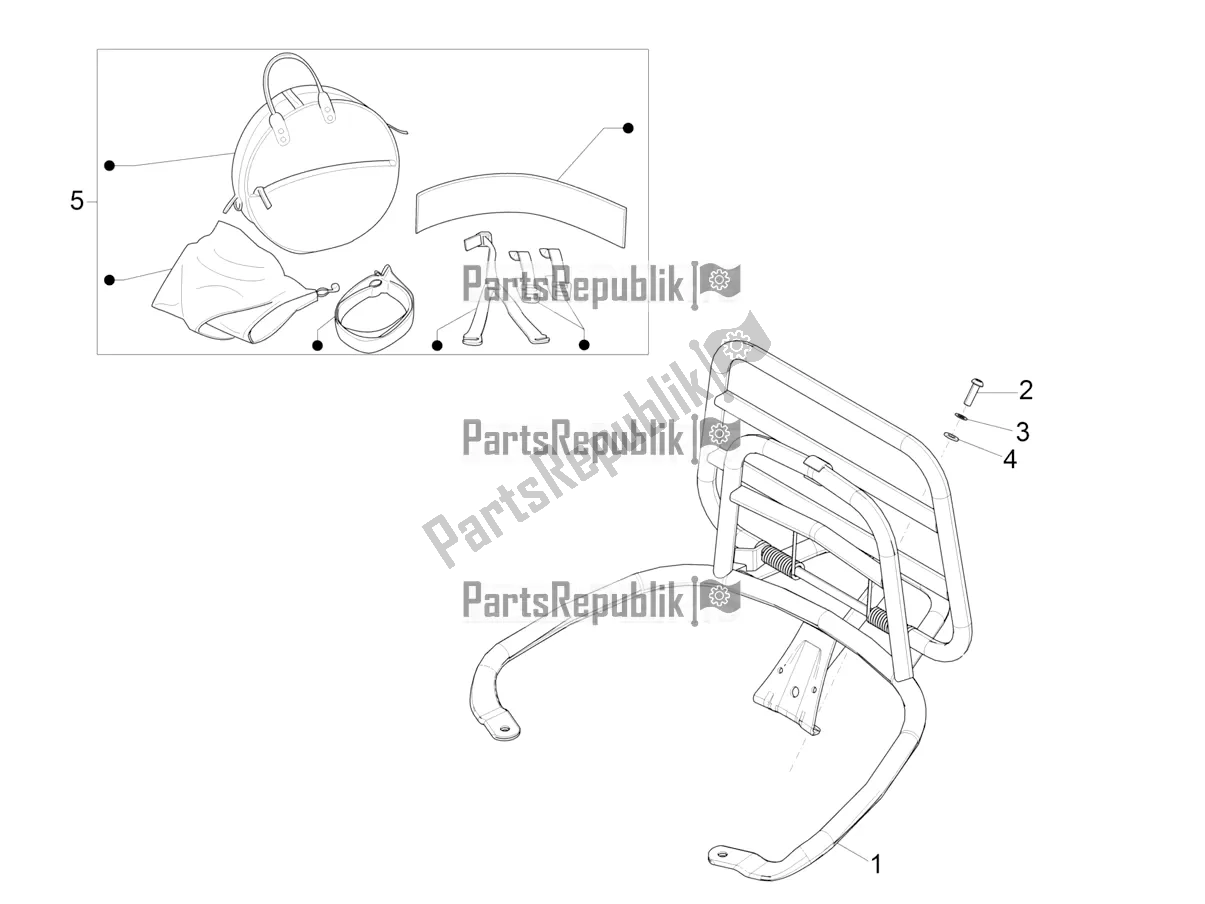 Todas las partes para Portaequipajes Trasero de Vespa Primavera 125 4T 3V IE ABS E5 2021